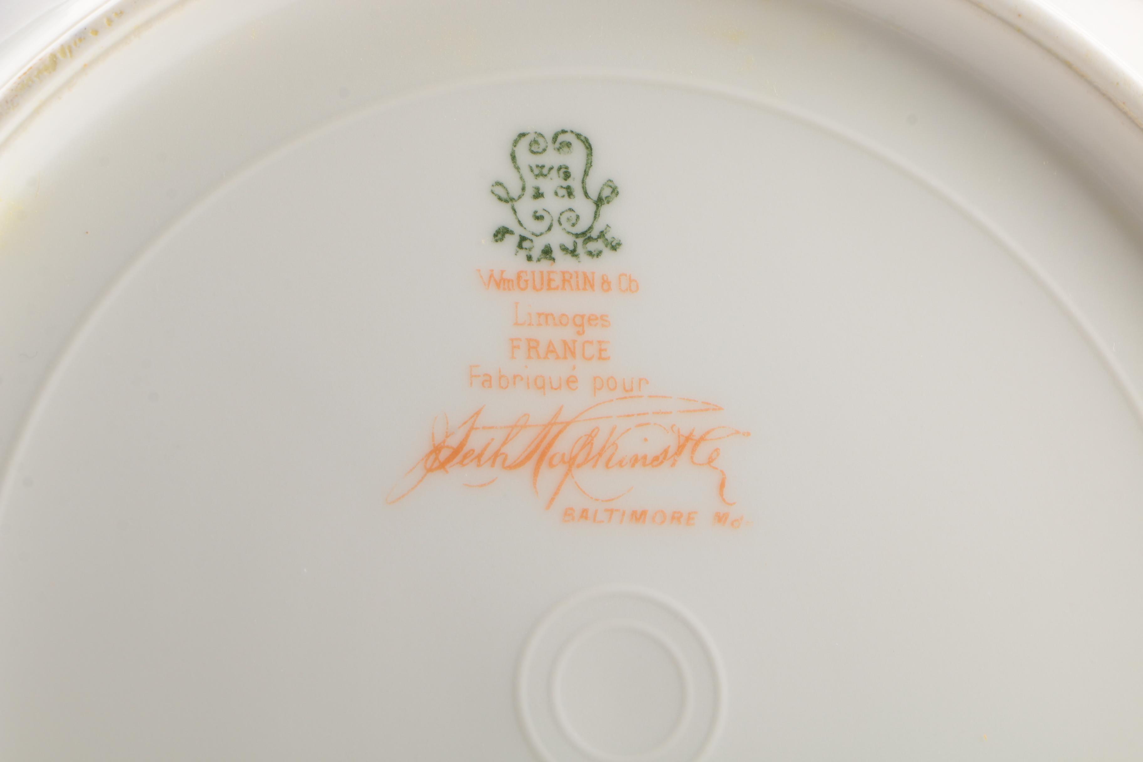 Wm Guerin & Co Limoges Blue and Gold Tableware