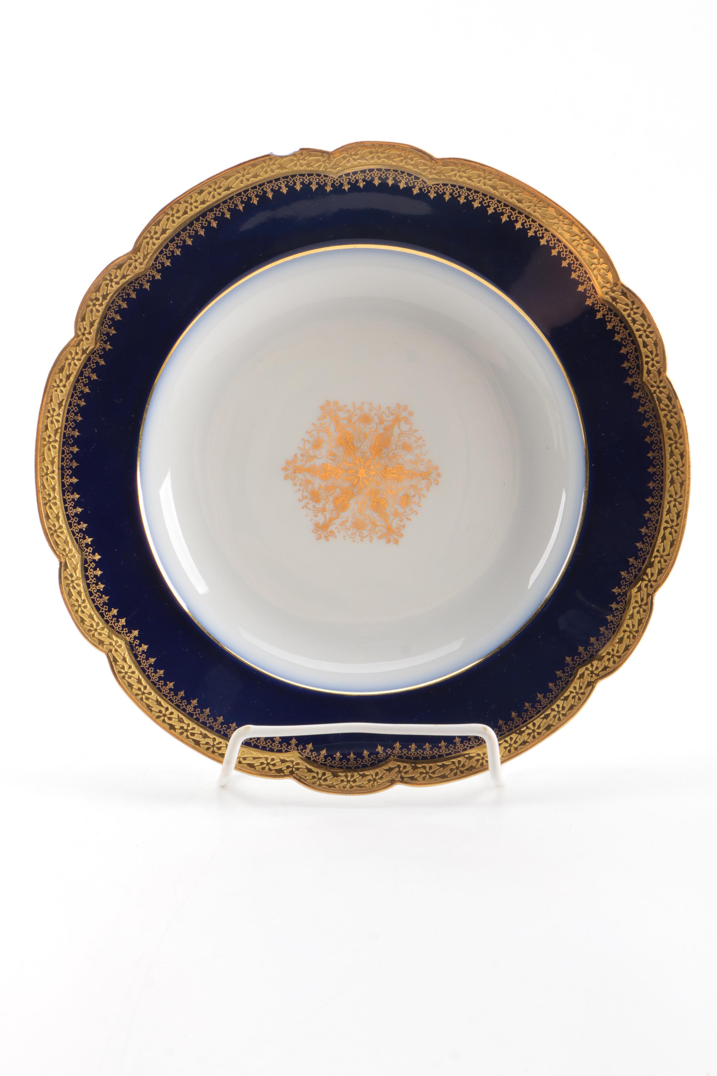 Wm Guerin & Co Limoges Blue and Gold Tableware