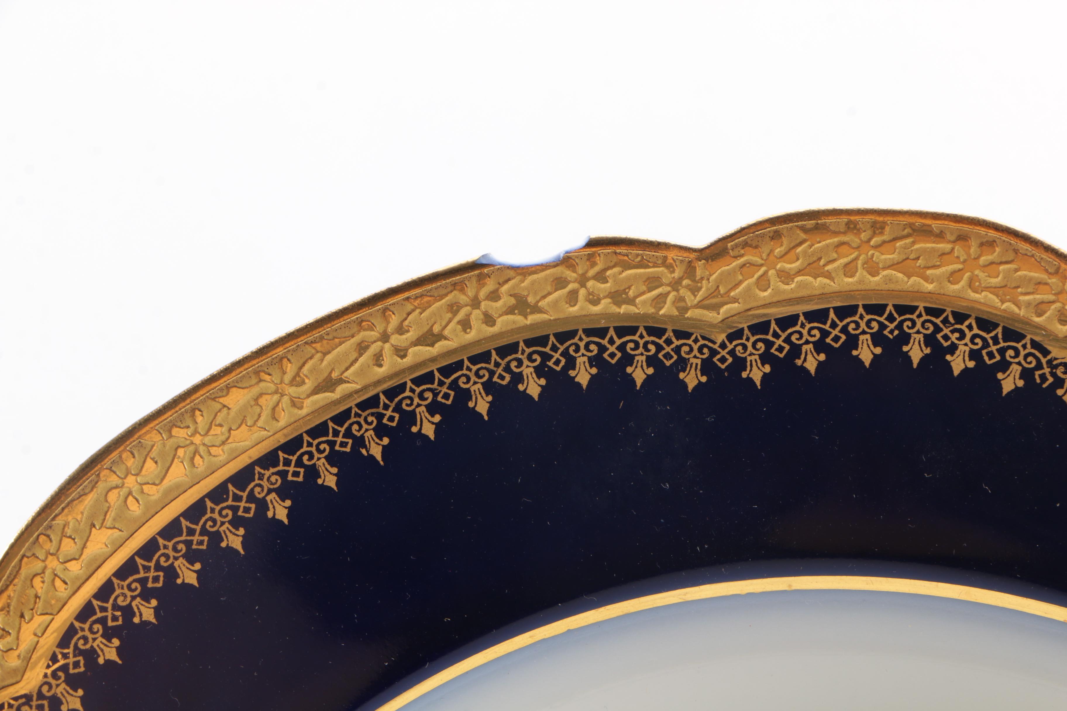 Wm Guerin & Co Limoges Blue and Gold Tableware