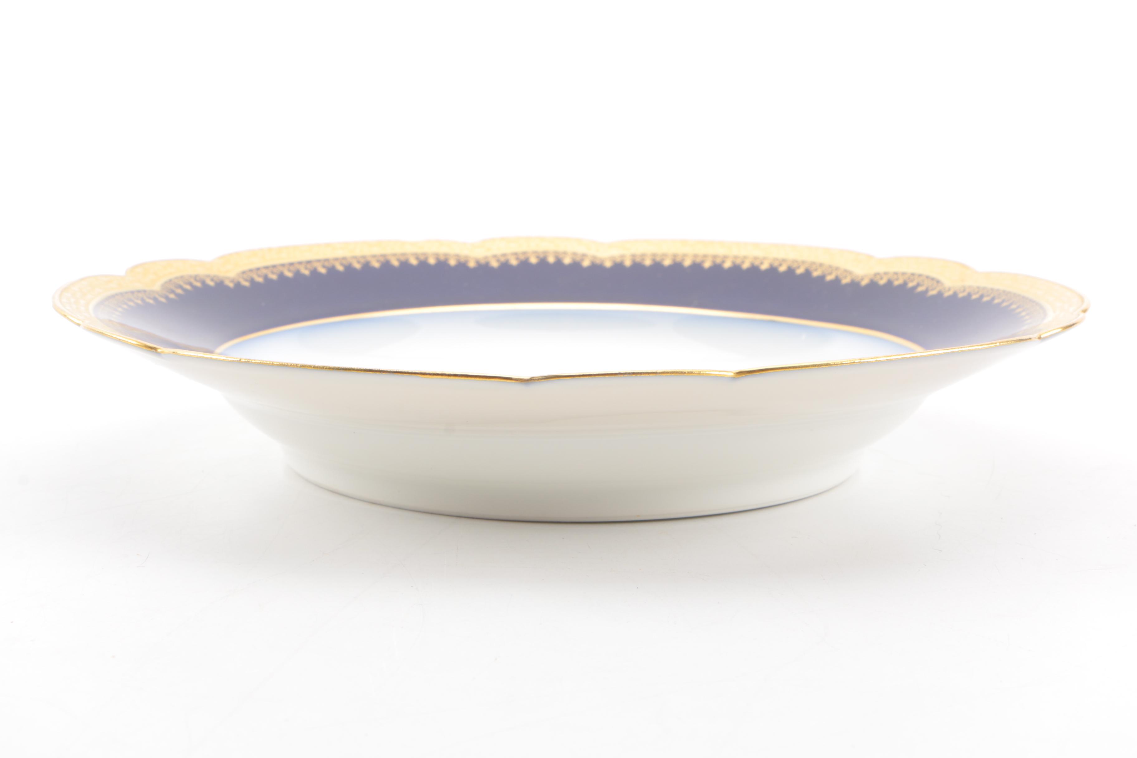 Wm Guerin & Co Limoges Blue and Gold Tableware
