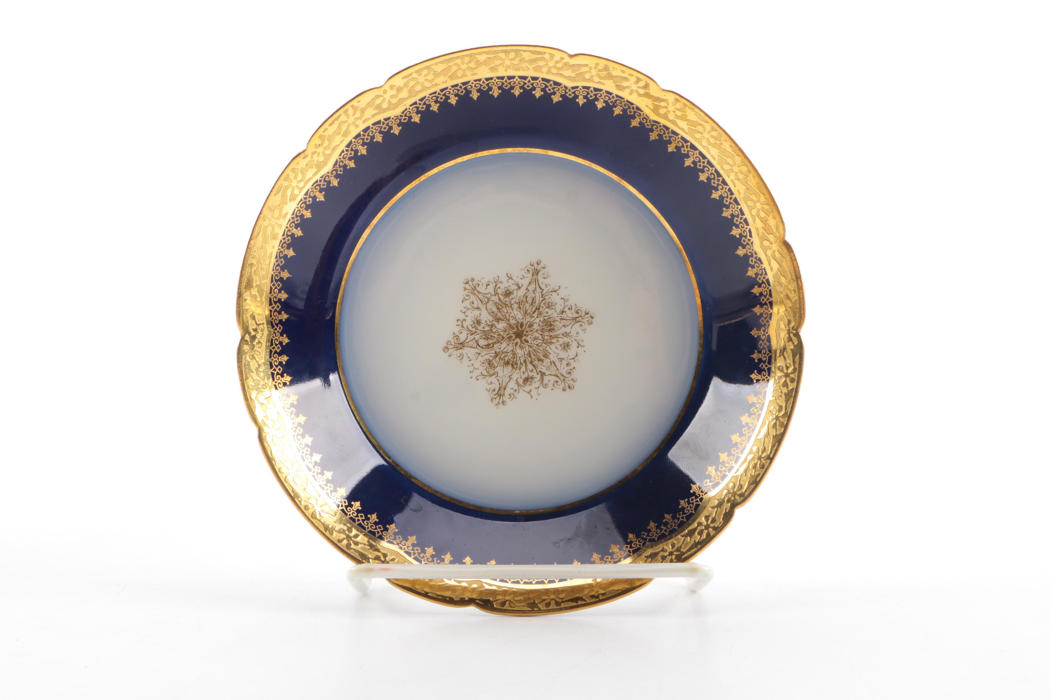 Wm Guerin & Co Limoges Blue and Gold Tableware