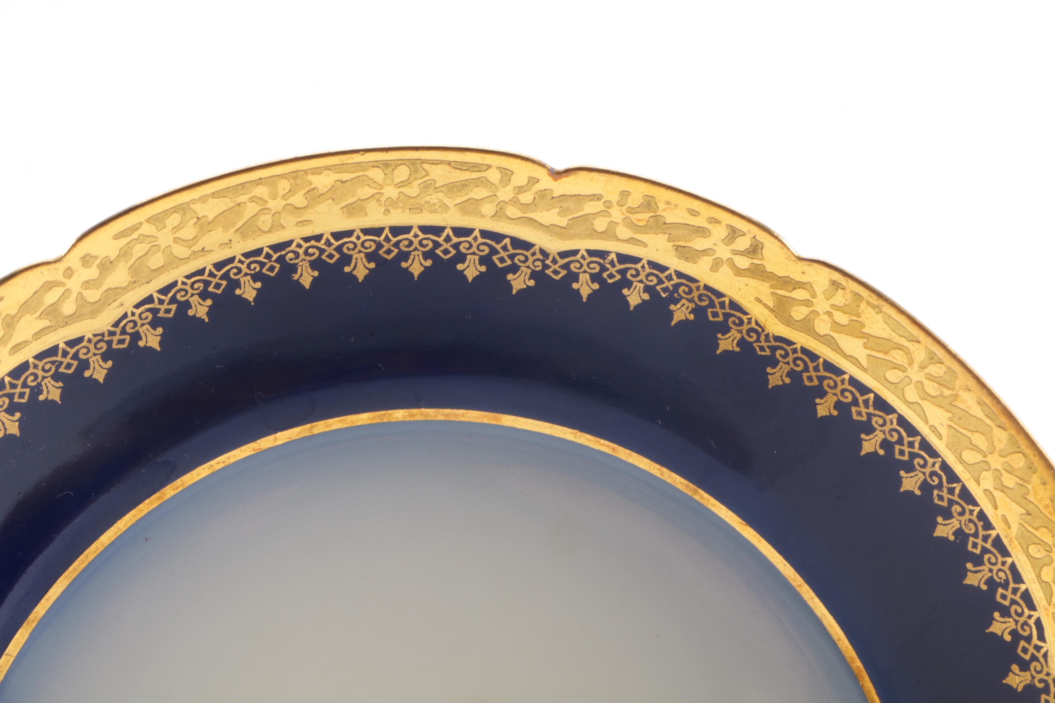 Wm Guerin & Co Limoges Blue and Gold Tableware