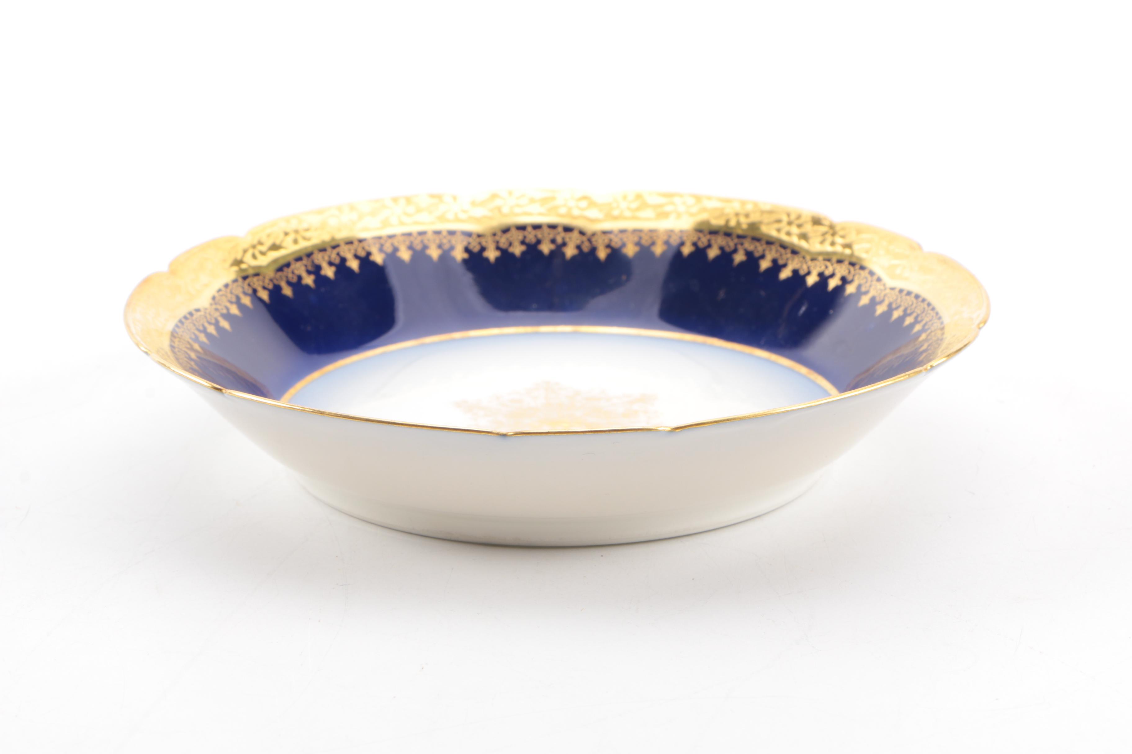 Wm Guerin & Co Limoges Blue and Gold Tableware