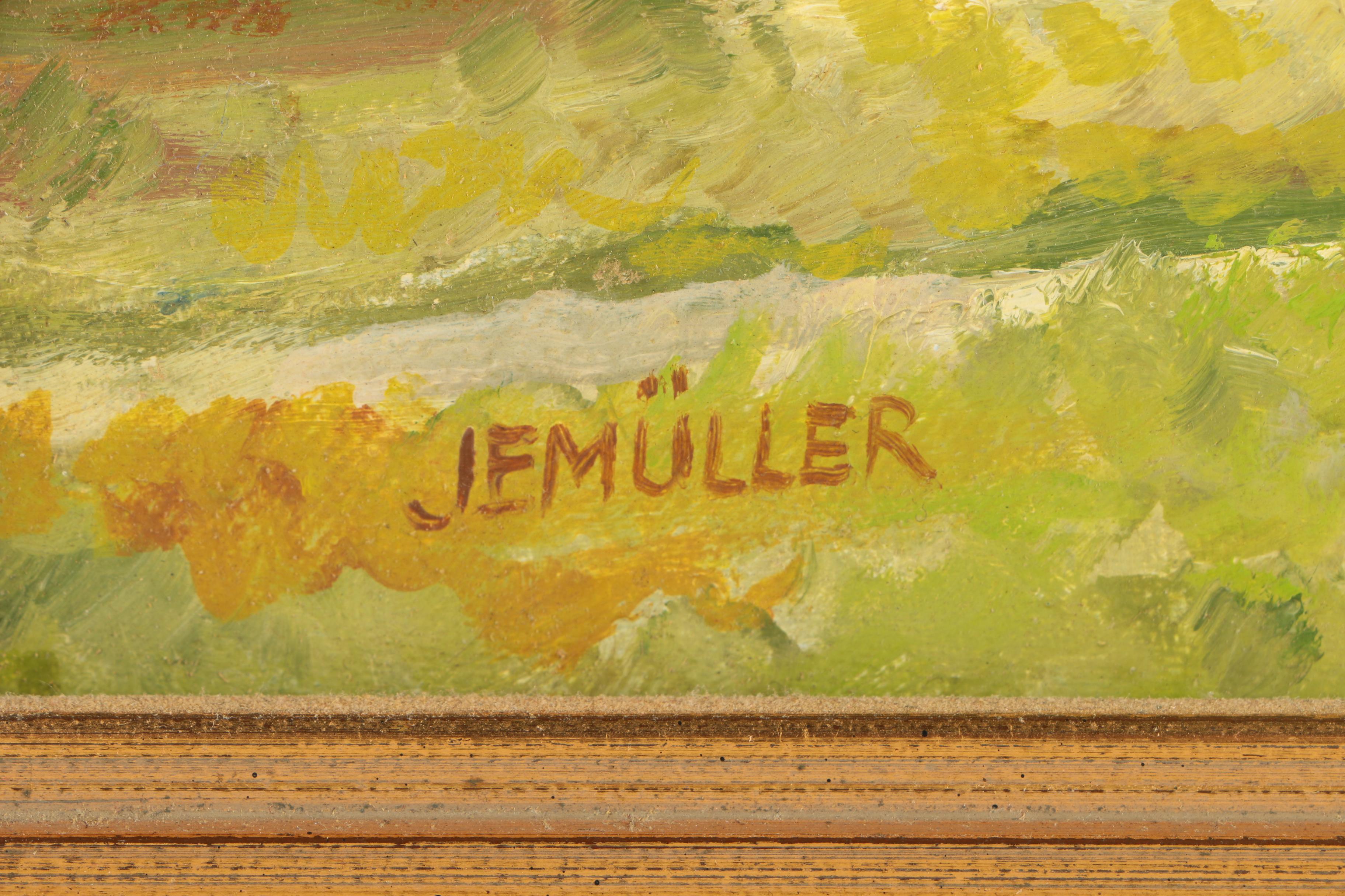 Hans Jemüller Original Signed Oil Landscape Painting on Canvas
