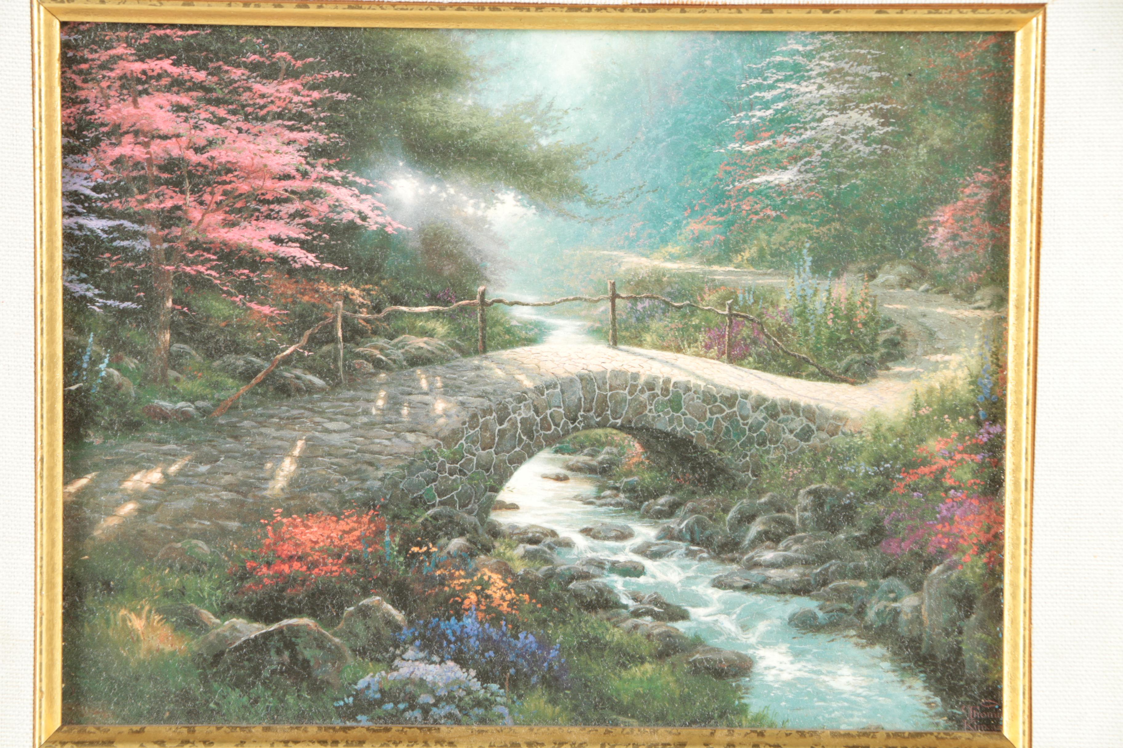 Offset Lithograph After Thomas Kinkade "Bridge of Faith"