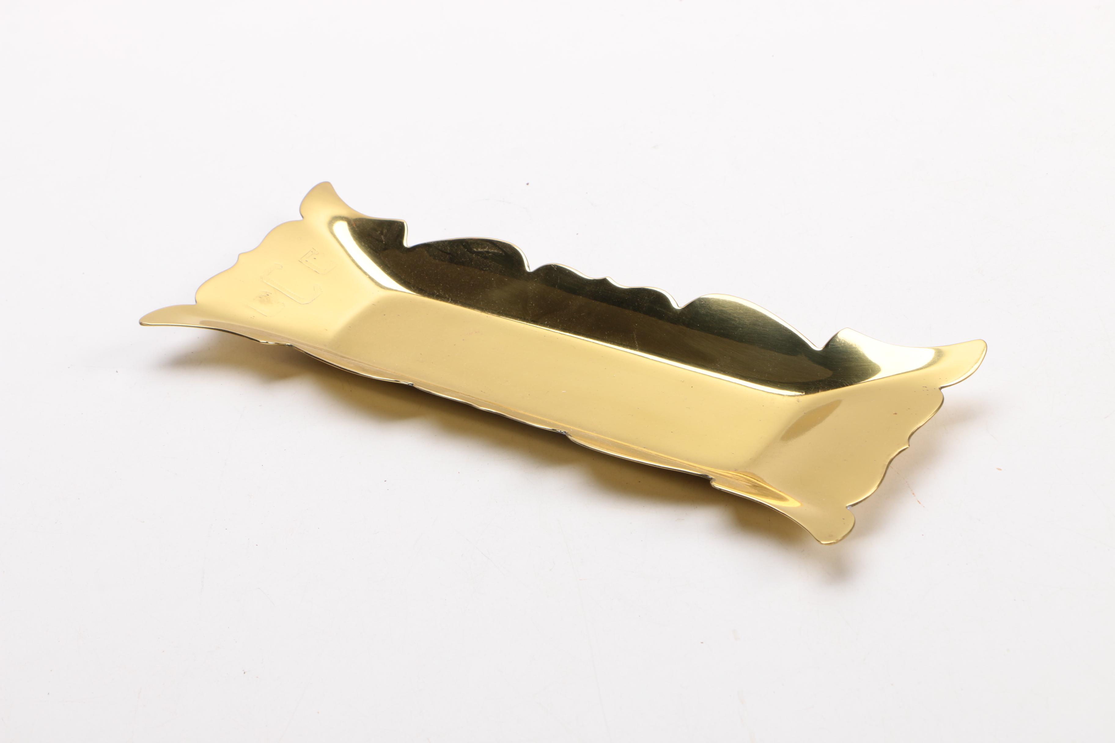 Vintage Brass Desk Organizers
