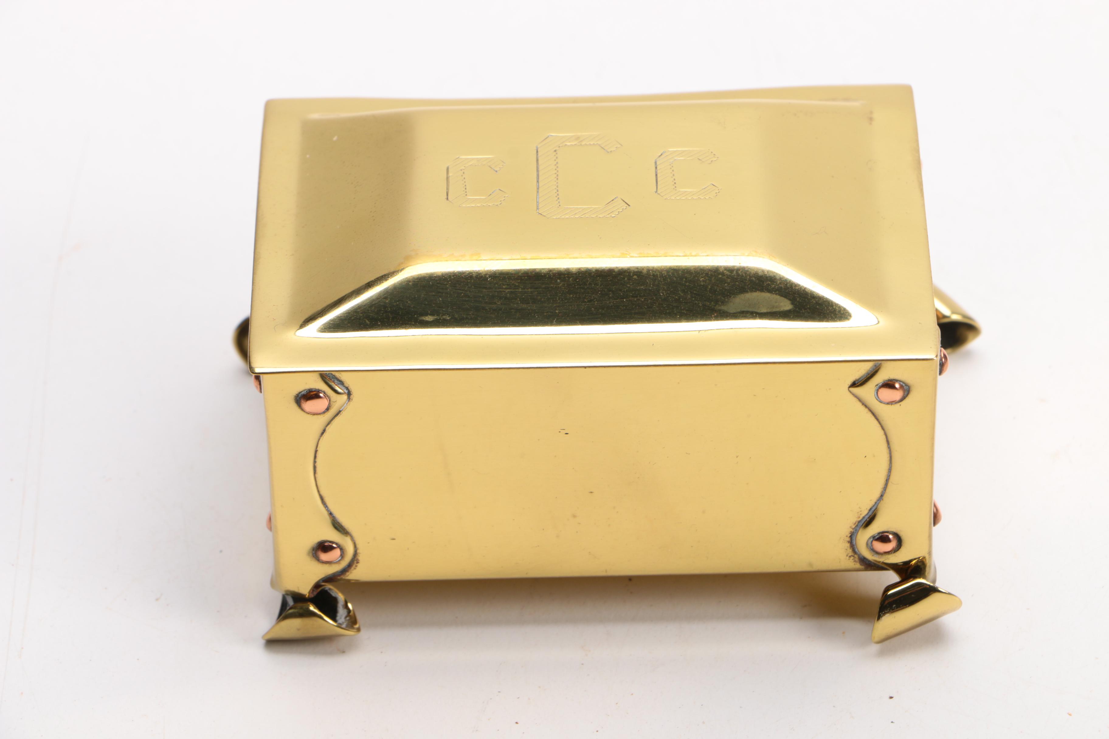Vintage Brass Desk Organizers