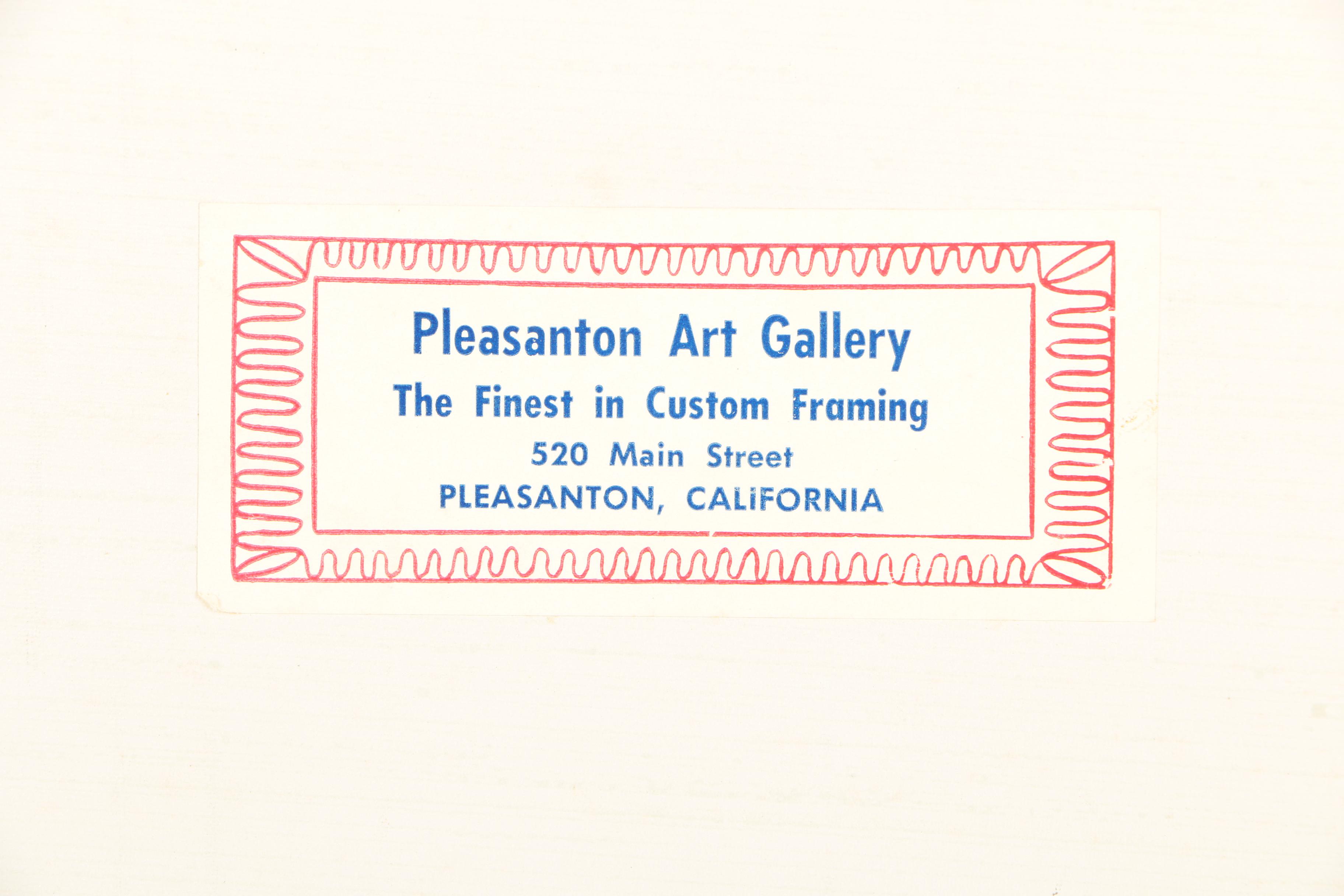 Offset Lithograph on Silk After Edward Ward of Ducks