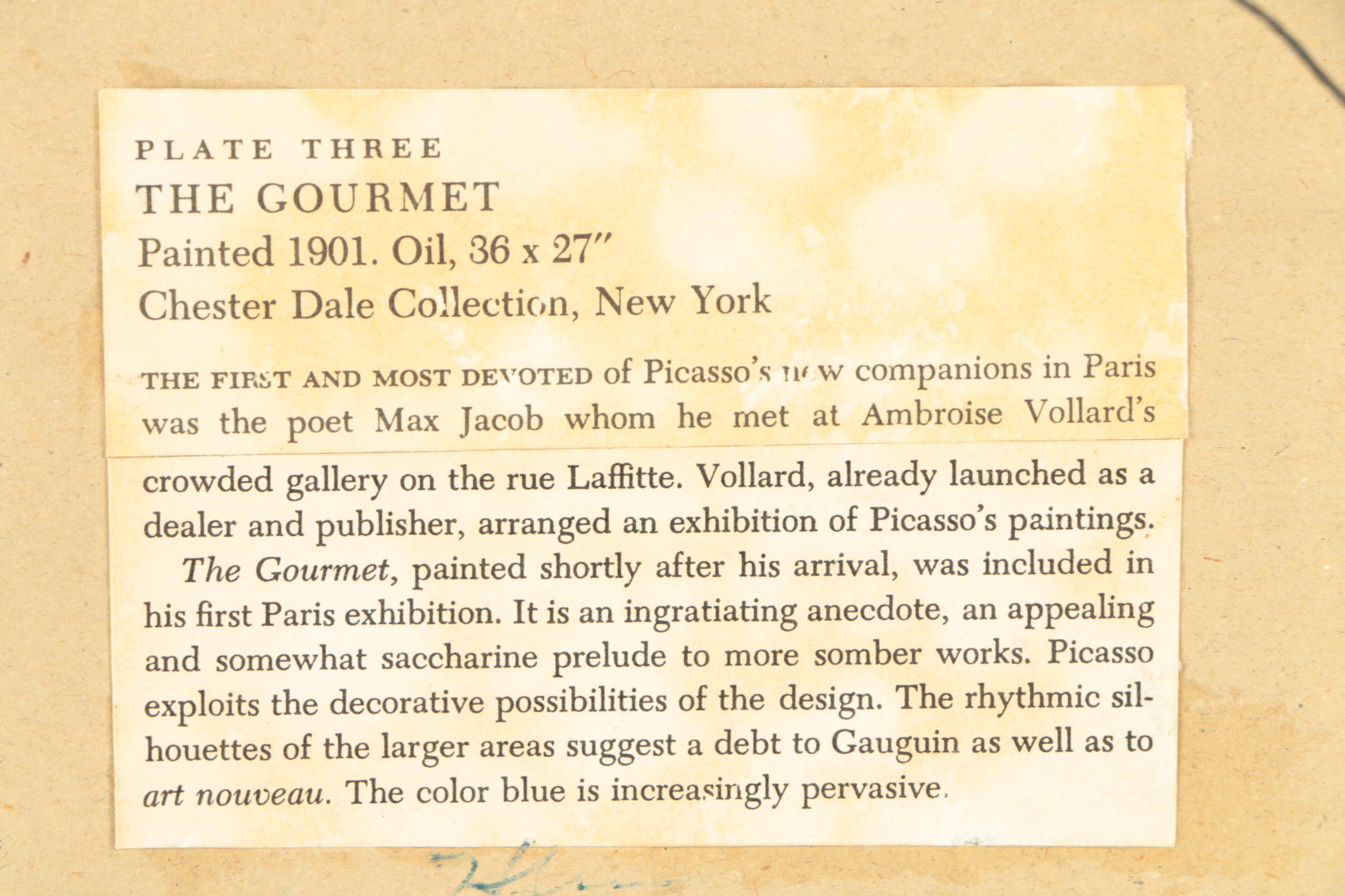 Offset Lithograph After Pablo Picasso "Le Gourmet"