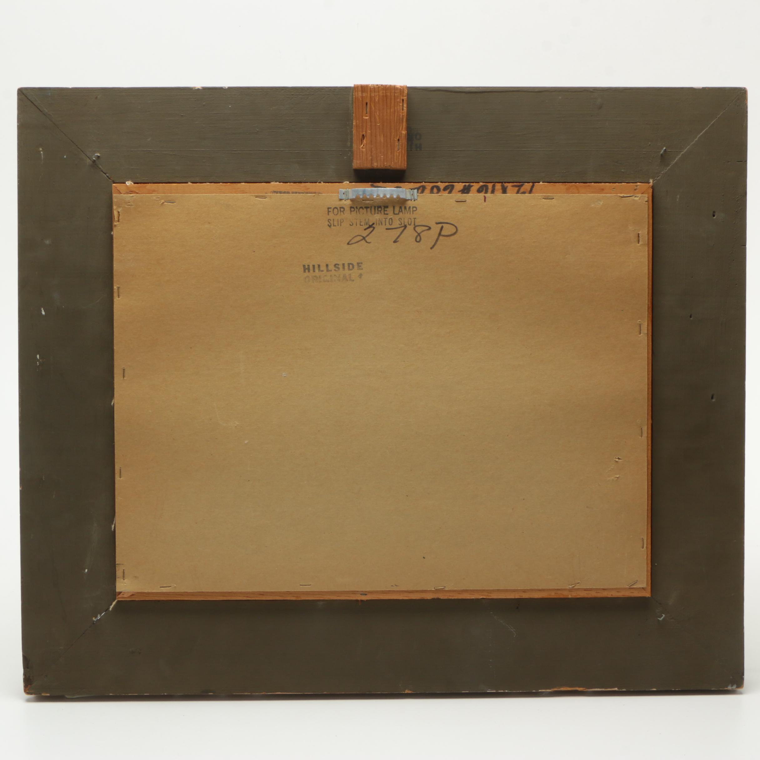 Incised Painting on Carved Wood of an Interior Space