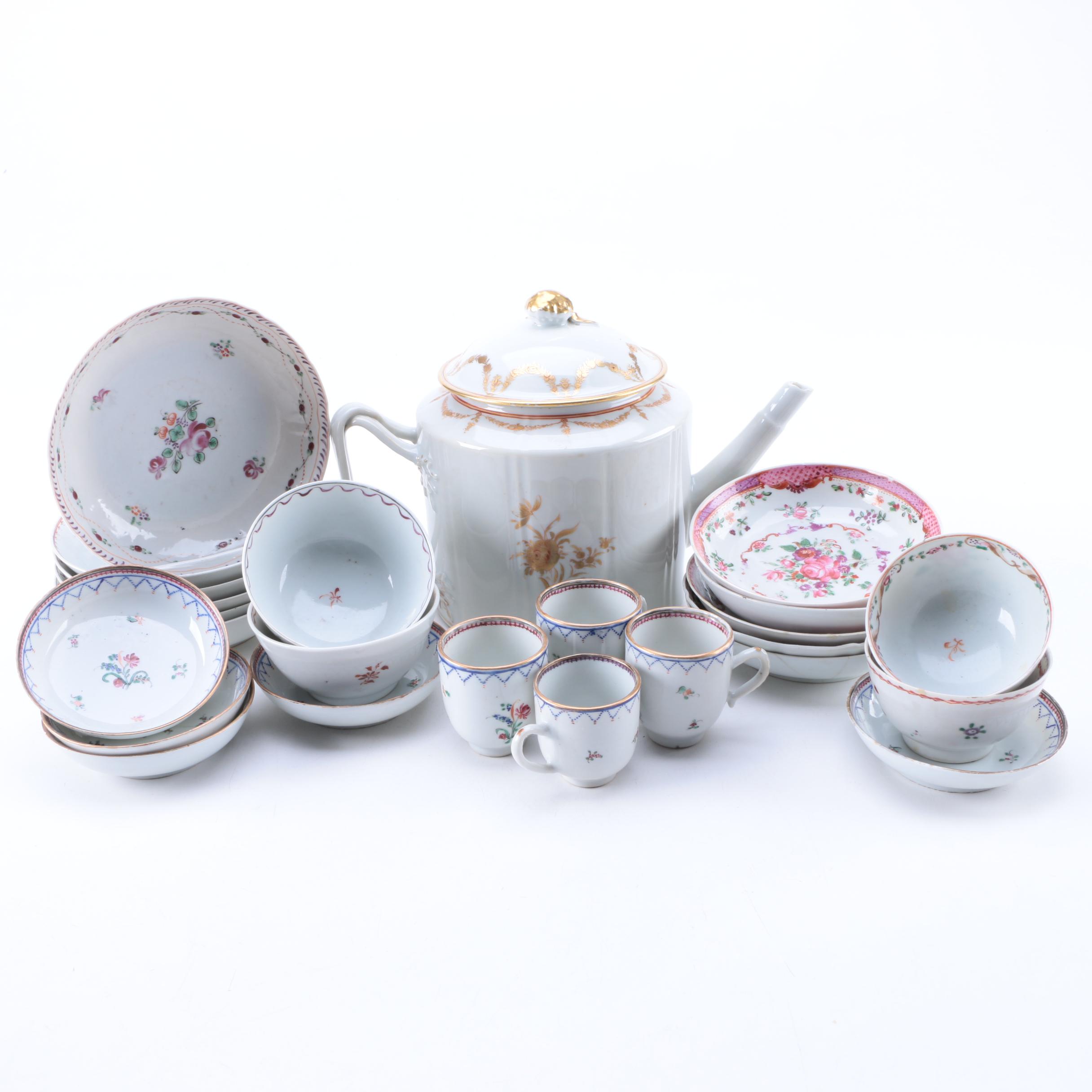 Antique Hand-Painted Porcelain Tableware