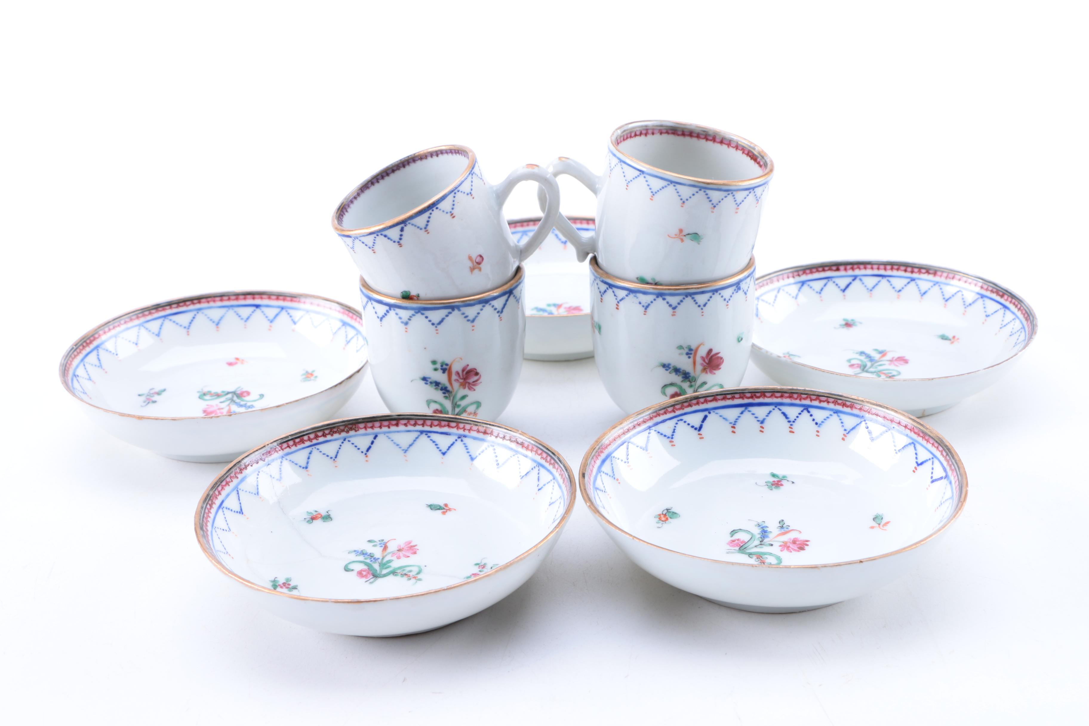 Antique Hand-Painted Porcelain Tableware