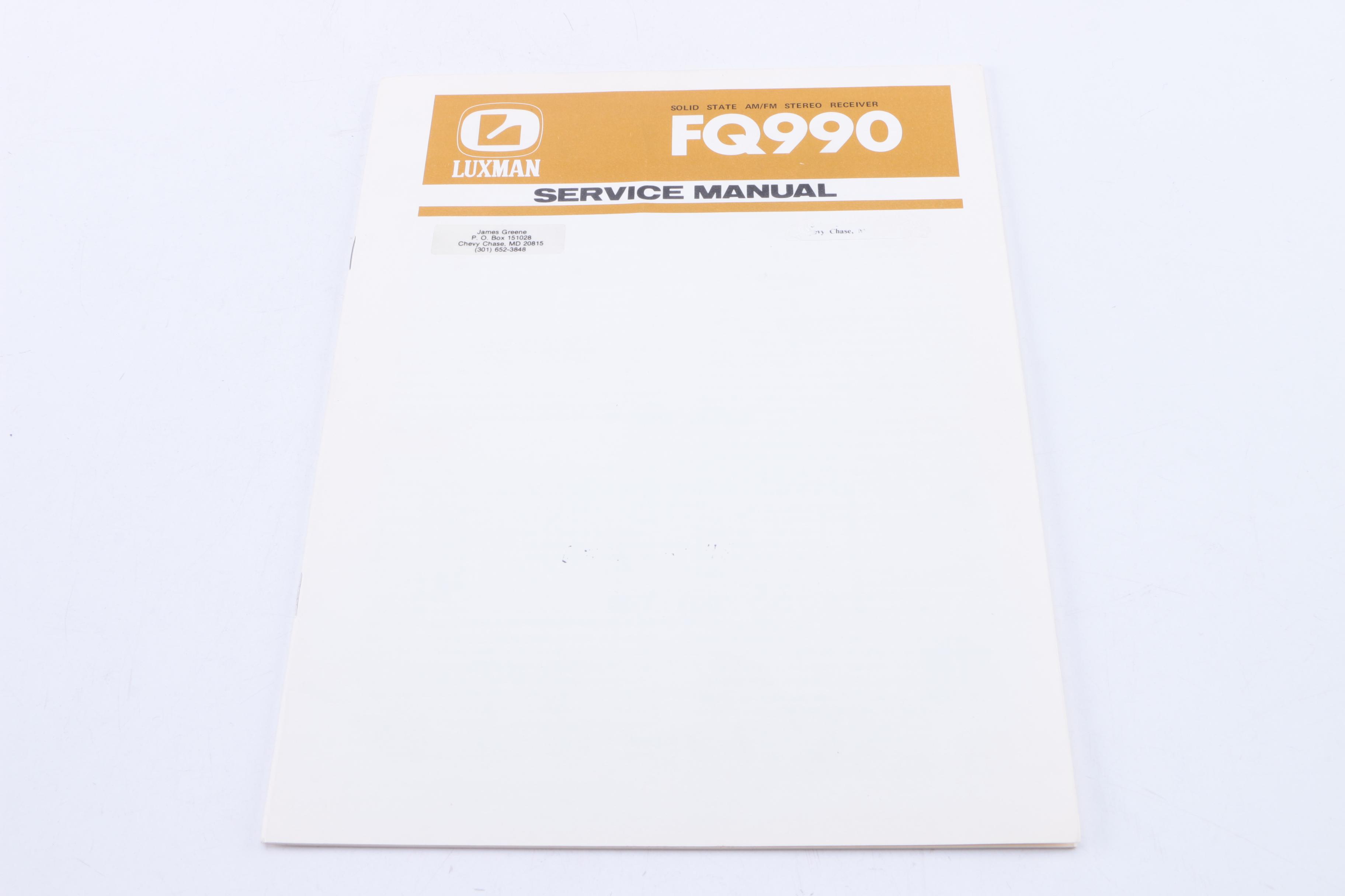 Luxman FQ 990 Solid State AM/FM Stereo Receiver