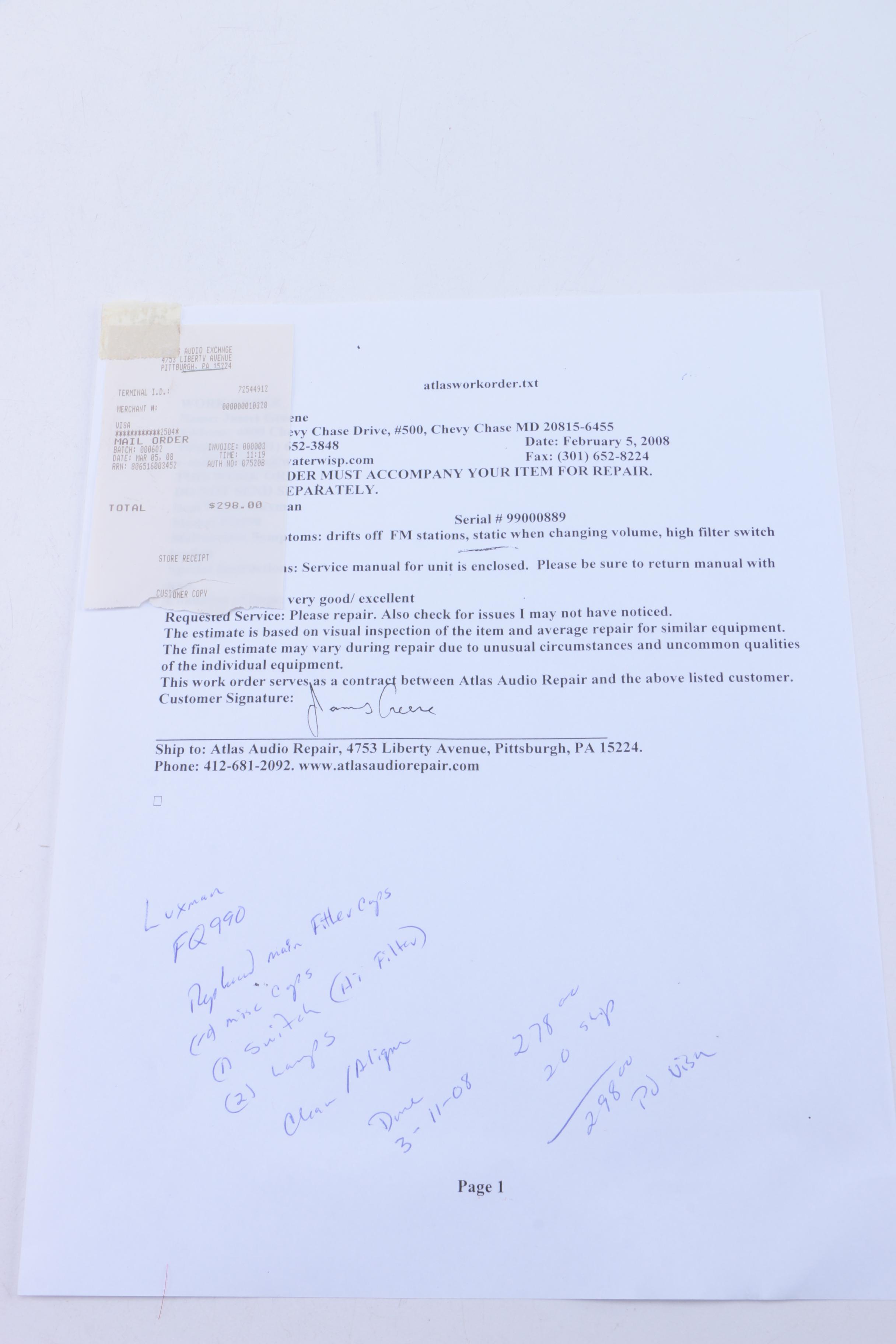 Luxman FQ 990 Solid State AM/FM Stereo Receiver