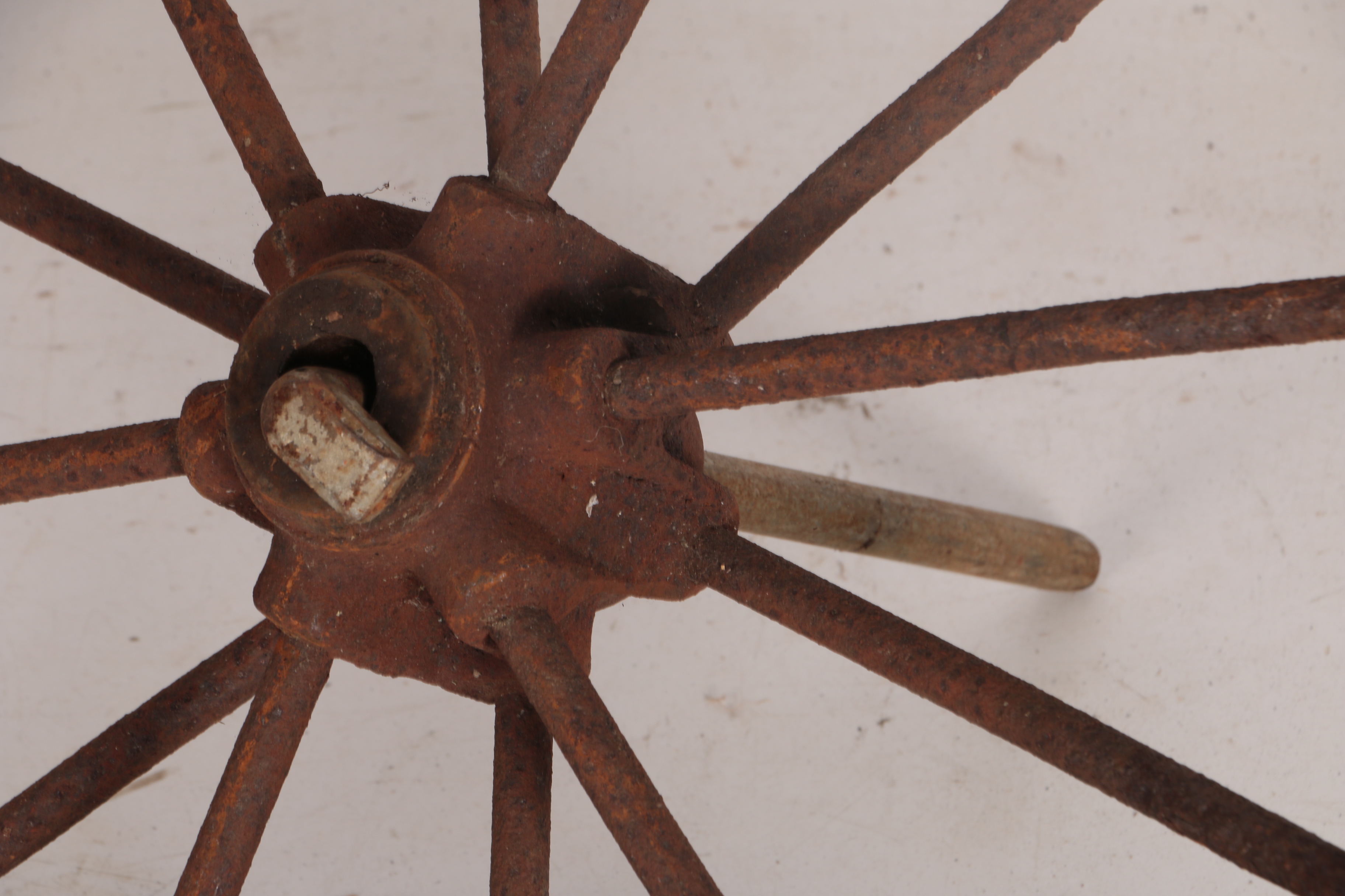 Two Decorative Metal Wagon Wheels