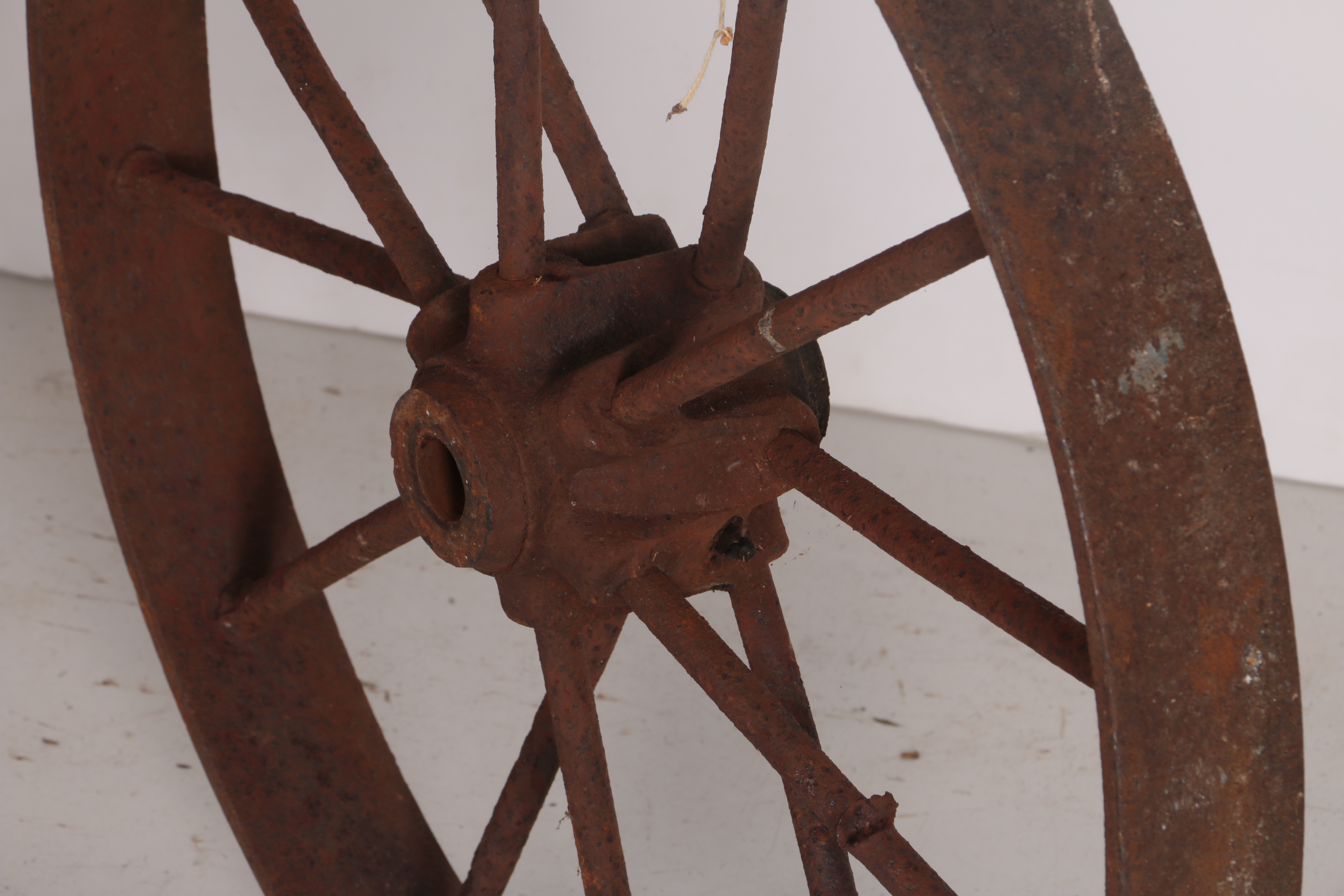 Two Decorative Metal Wagon Wheels