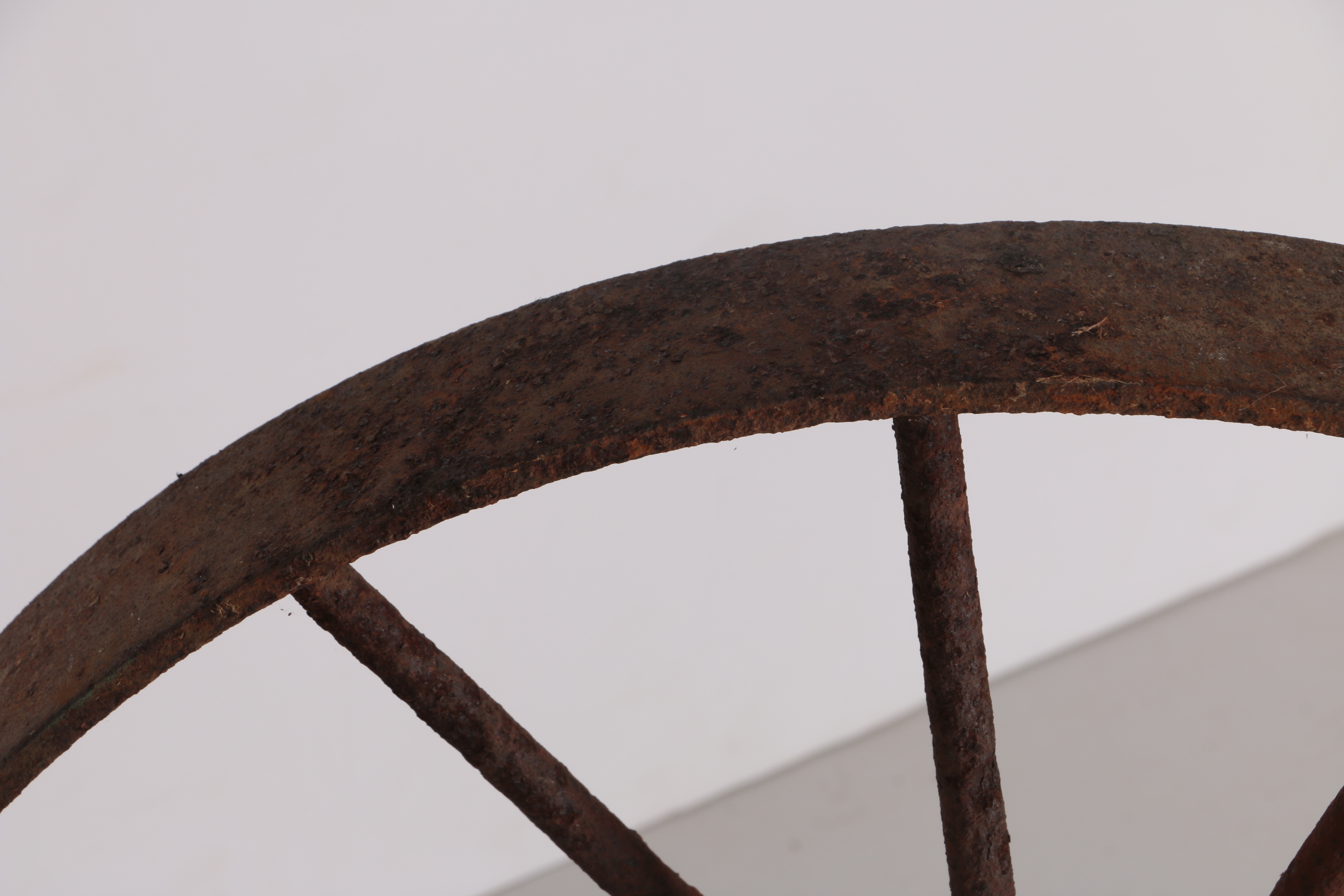 Two Decorative Metal Wagon Wheels