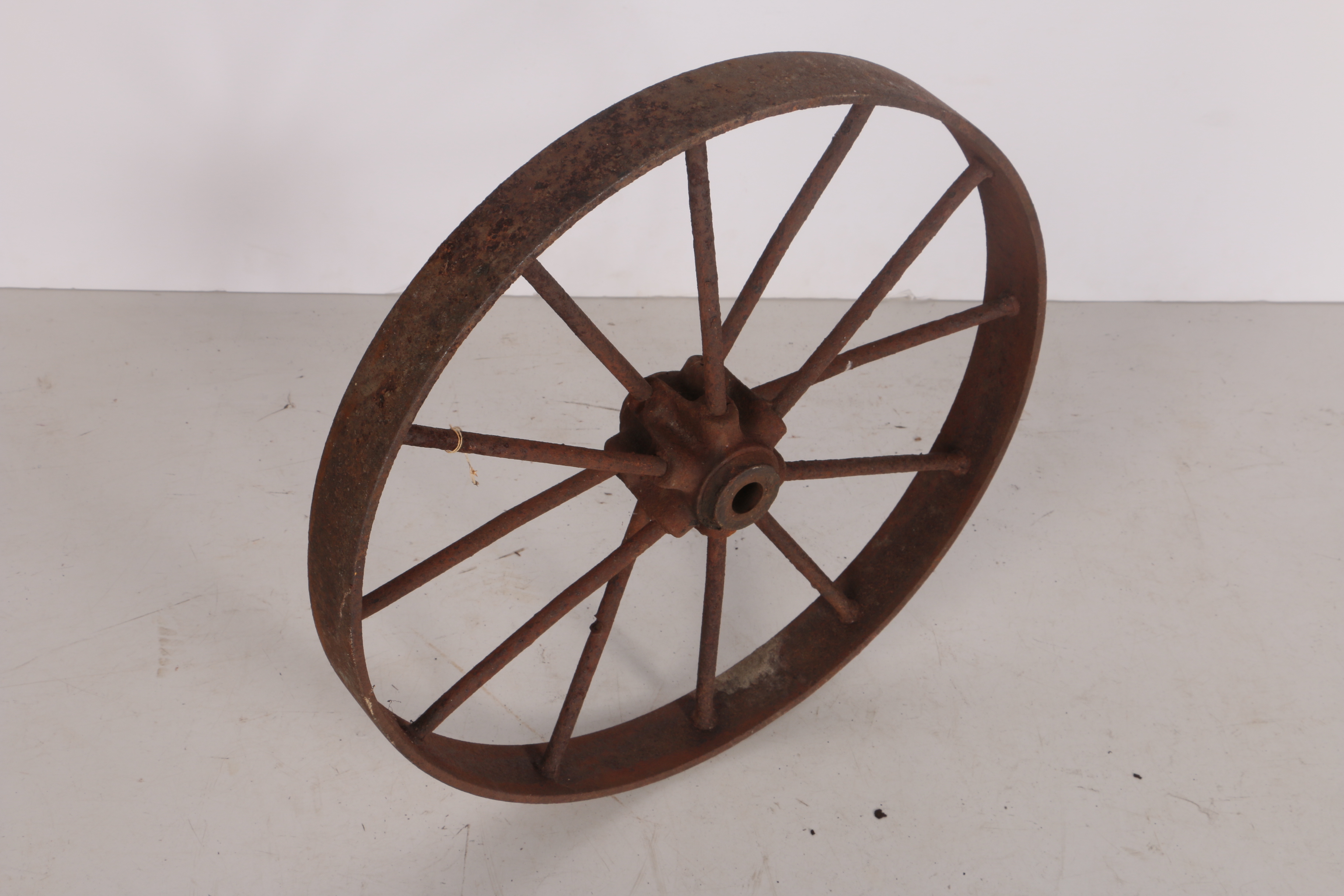 Two Decorative Metal Wagon Wheels
