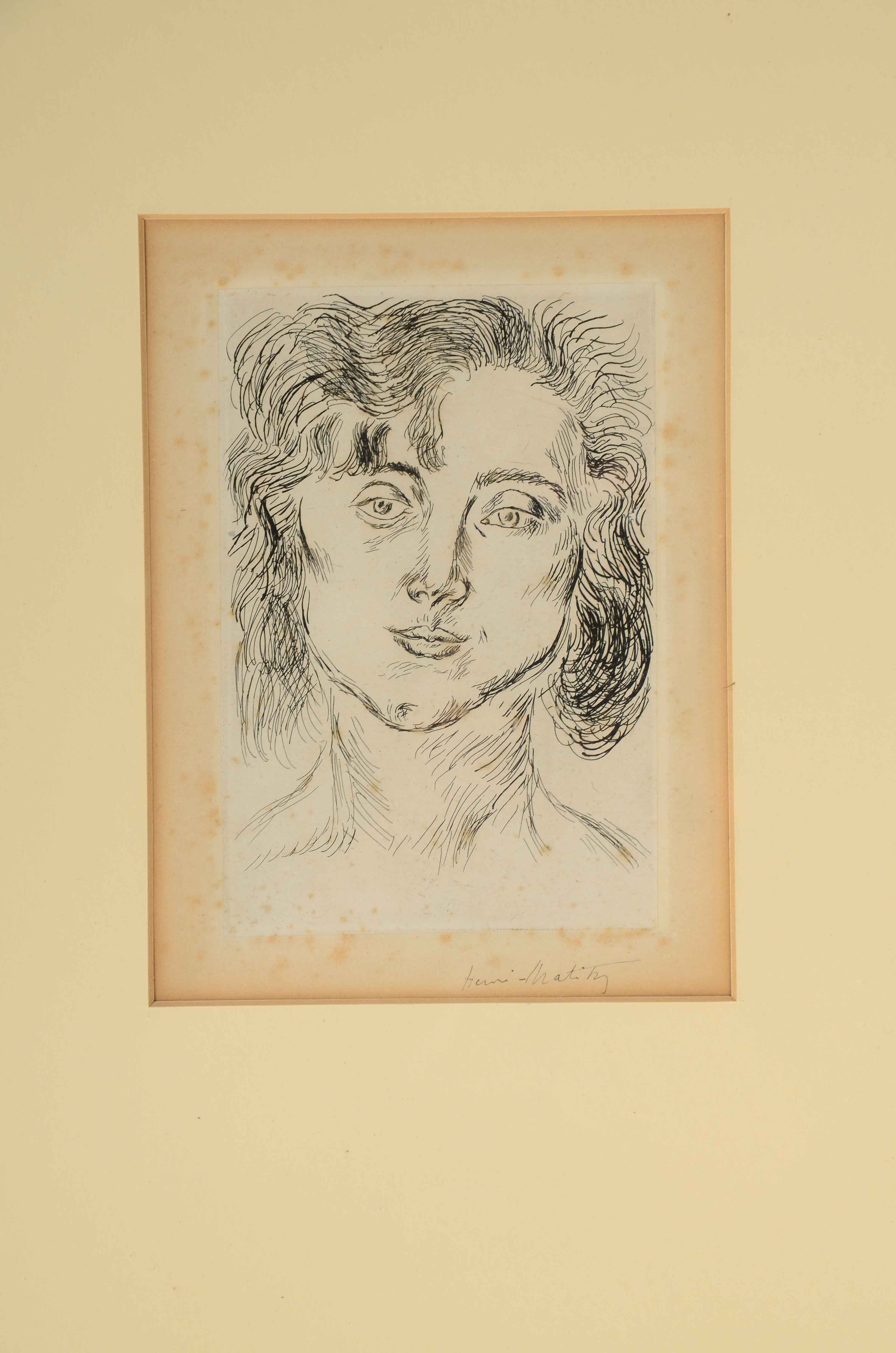 Henri Matisse Original Signed Limited Edition Chine-collé Etching "Mlle. M. M."