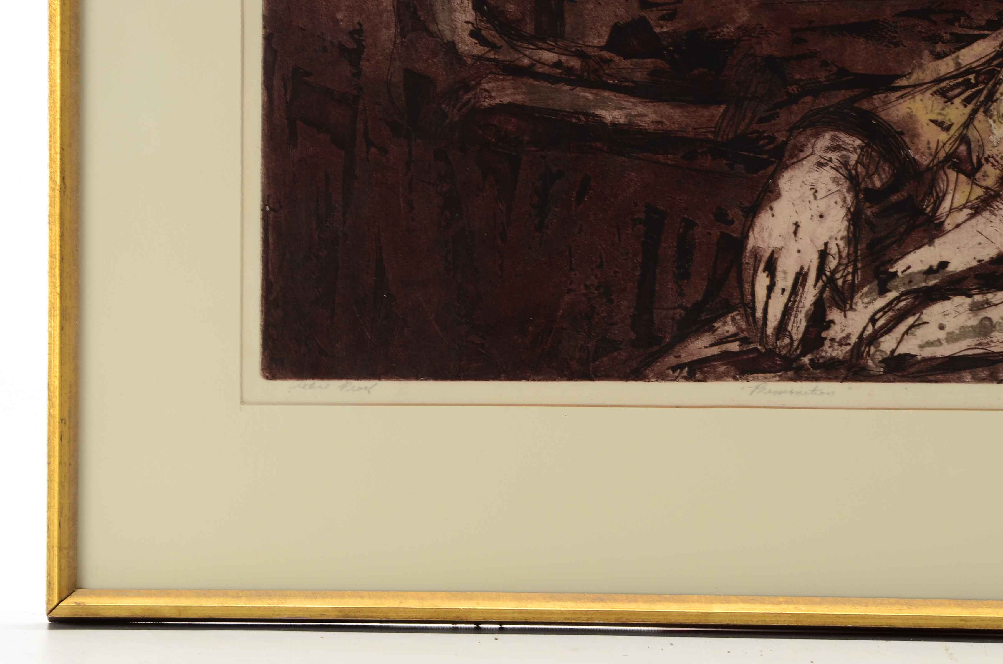 Ellen Milan Signed Artist's Proof Collograph "Premonition"