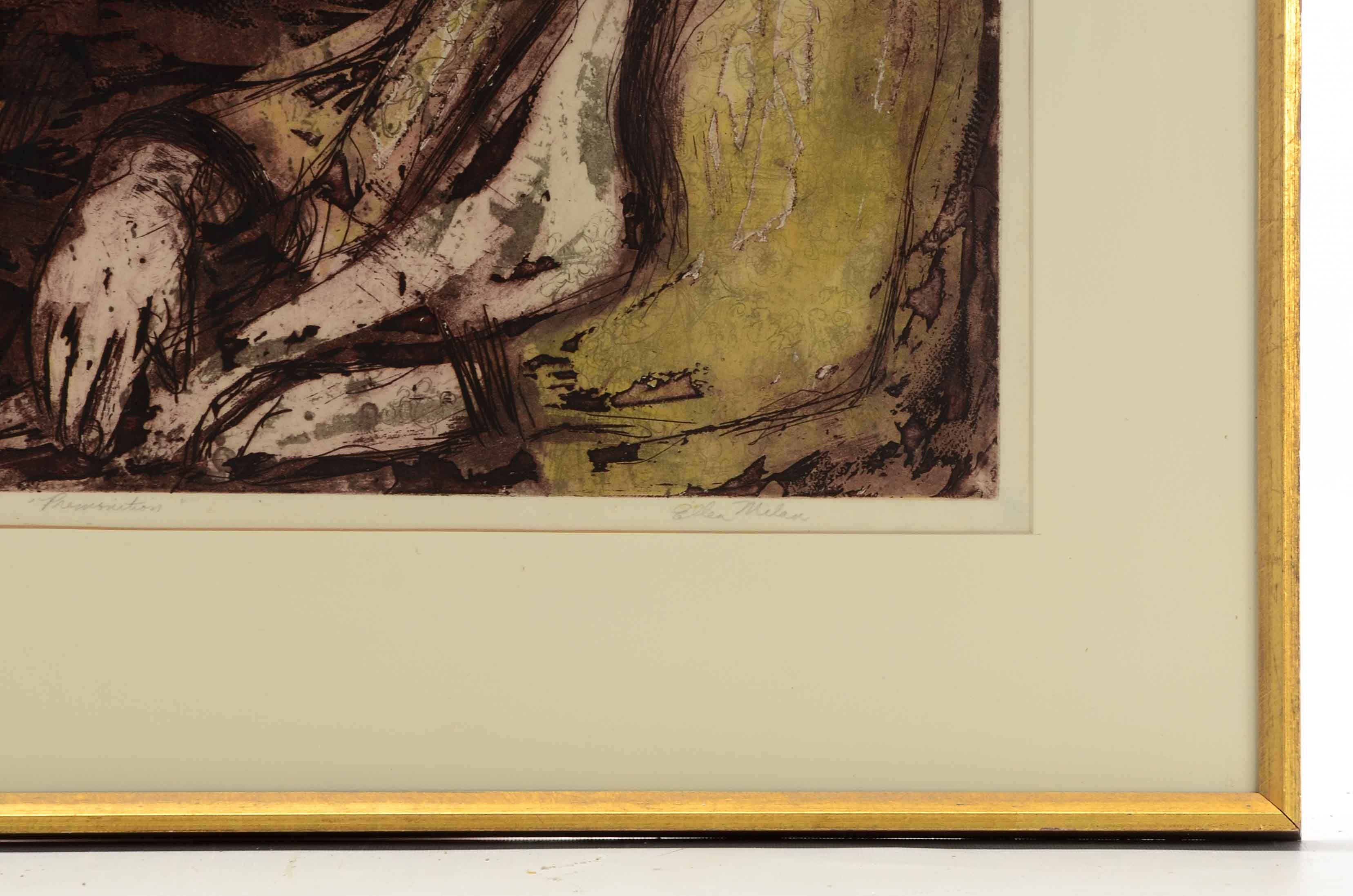 Ellen Milan Signed Artist's Proof Collograph "Premonition"