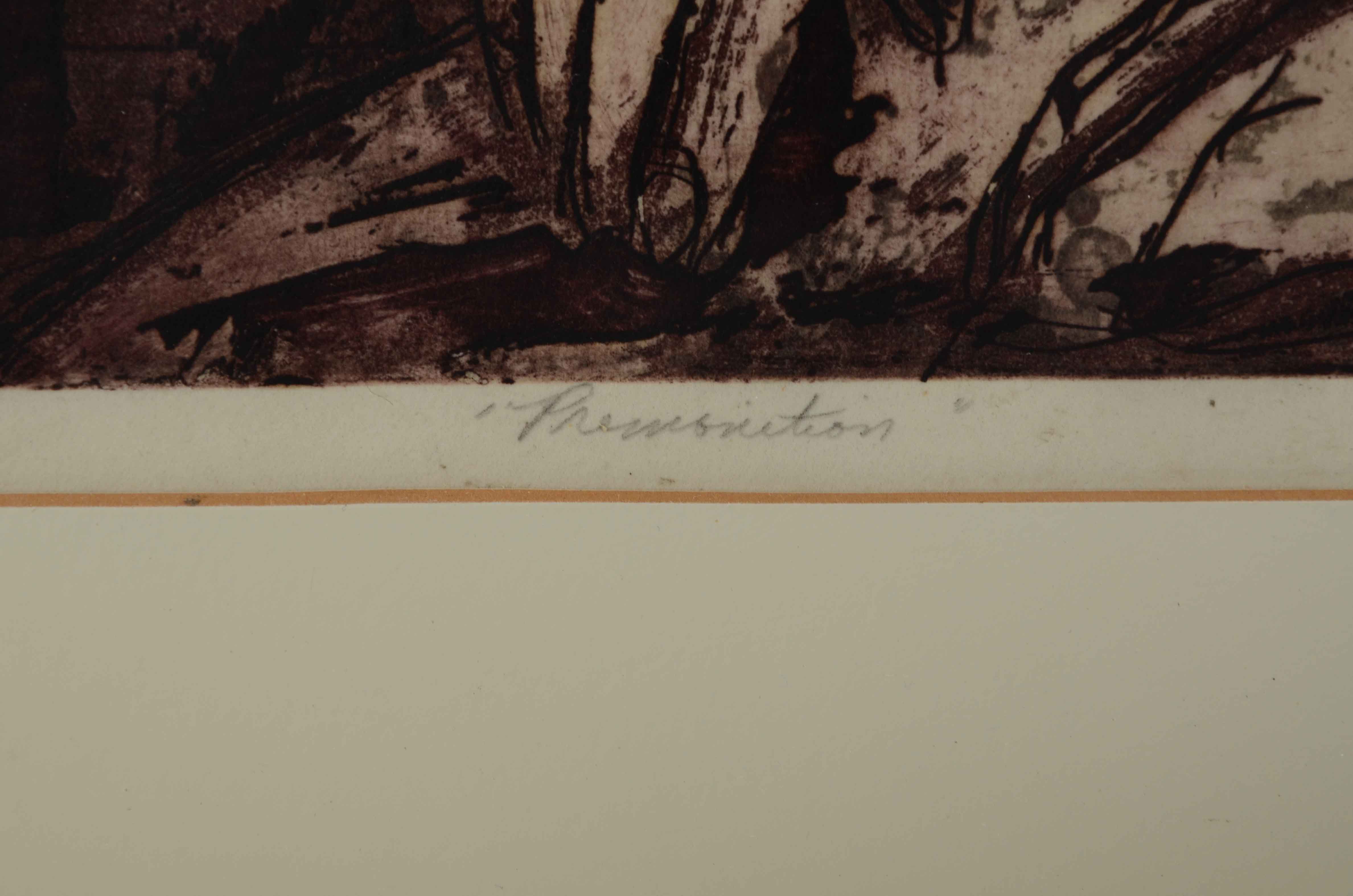 Ellen Milan Signed Artist's Proof Collograph "Premonition"