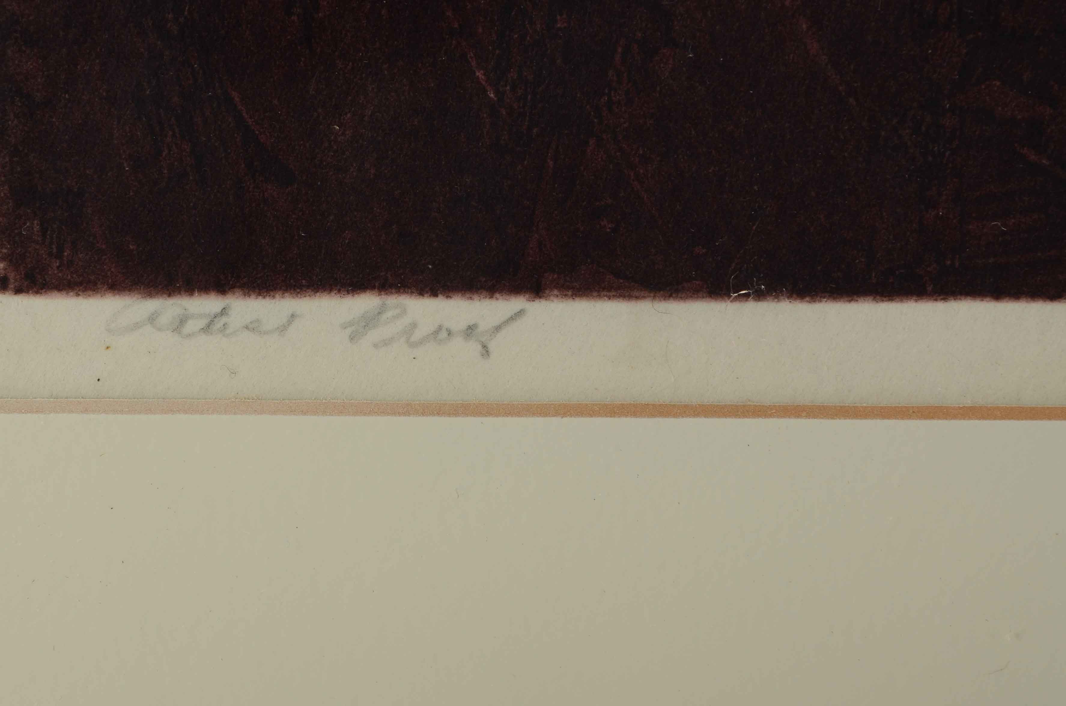 Ellen Milan Signed Artist's Proof Collograph "Premonition"