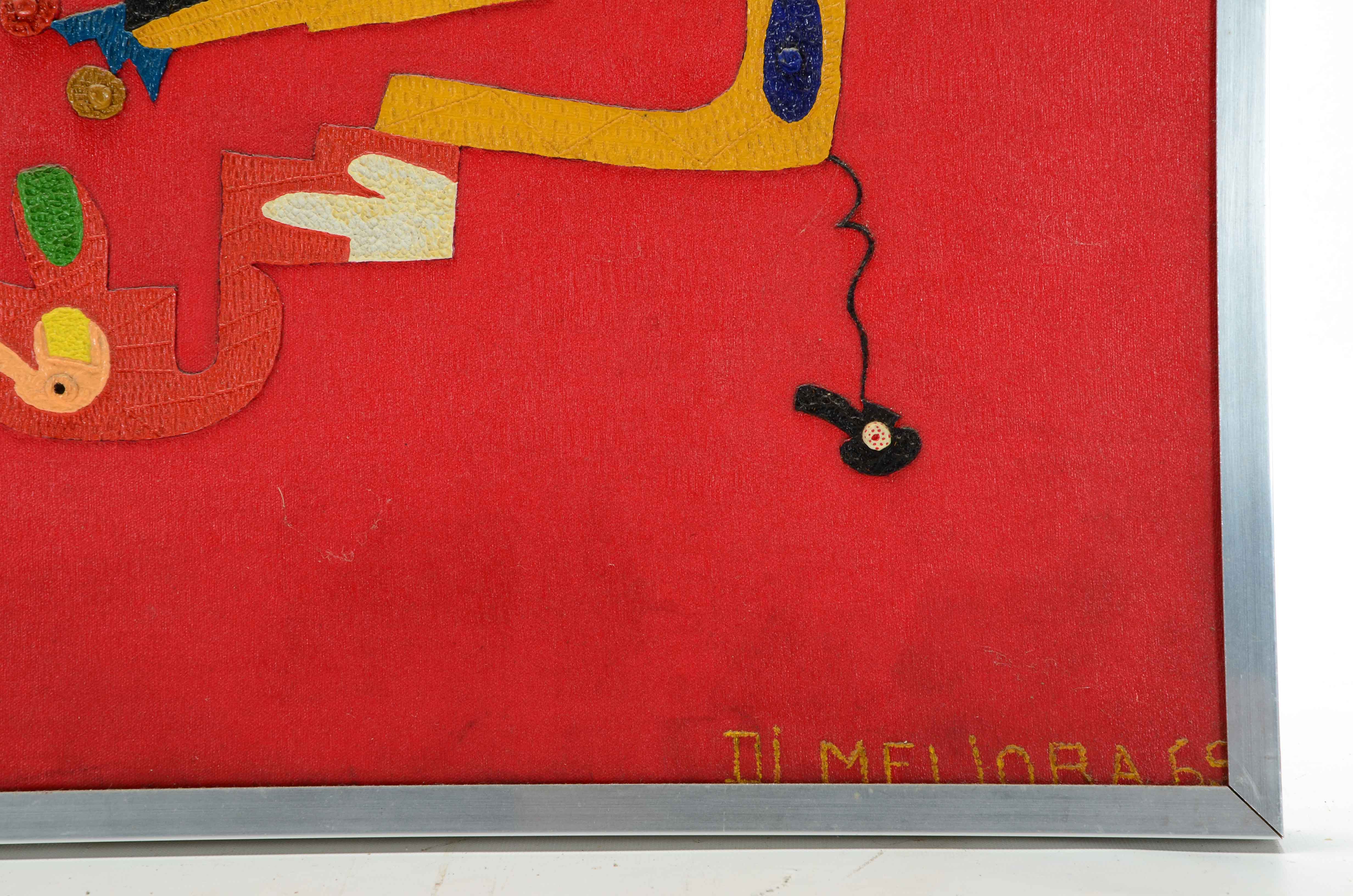 Henri Pierre Esteve Di Meliora Mixed Media Abstract Painting "Empty Face"