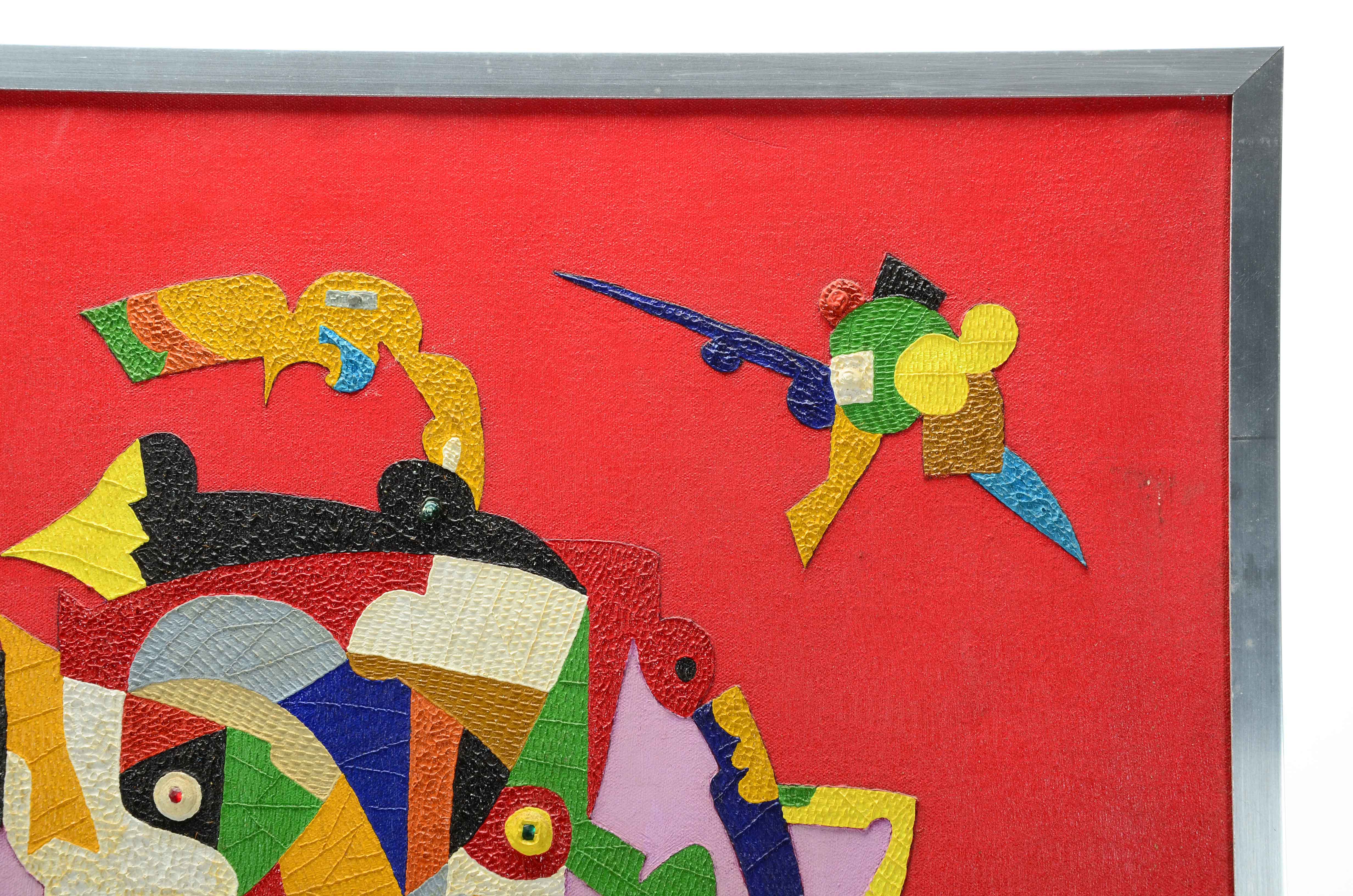 Henri Pierre Esteve Di Meliora Mixed Media Abstract Painting "Empty Face"