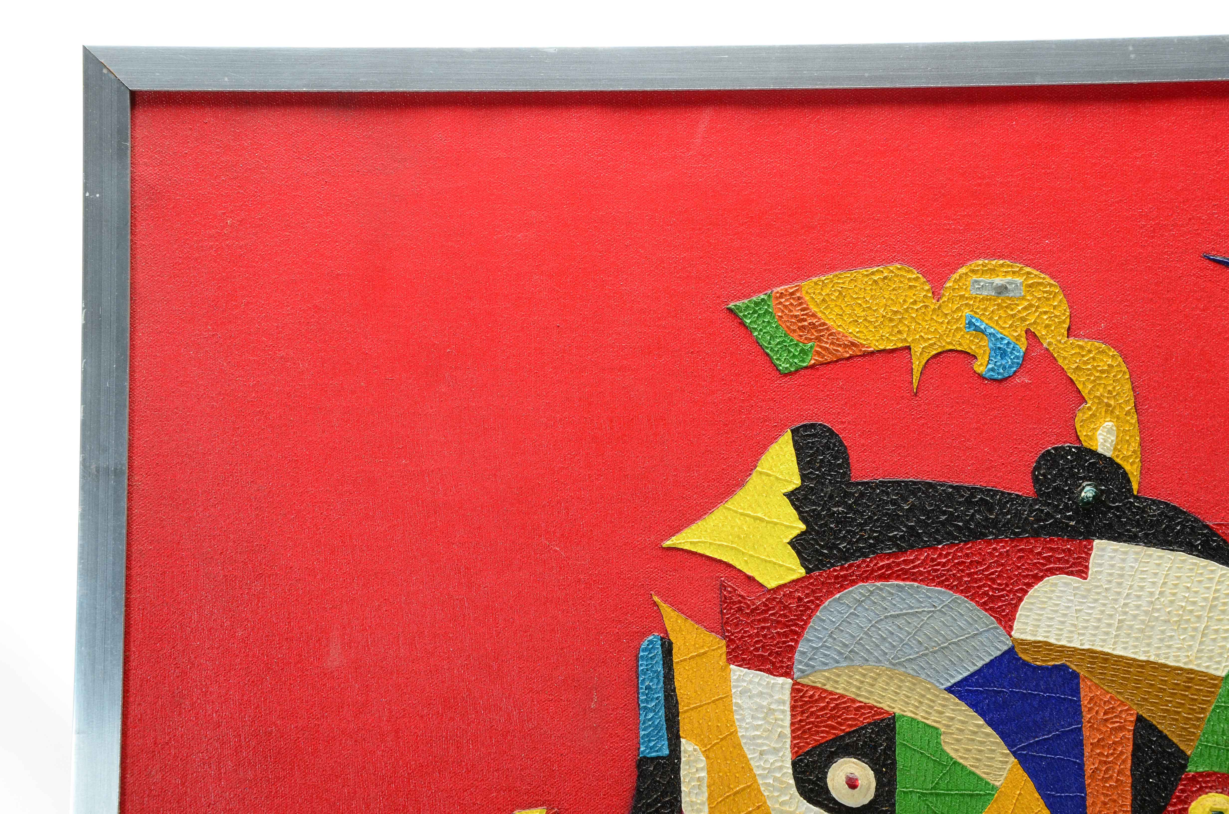 Henri Pierre Esteve Di Meliora Mixed Media Abstract Painting "Empty Face"