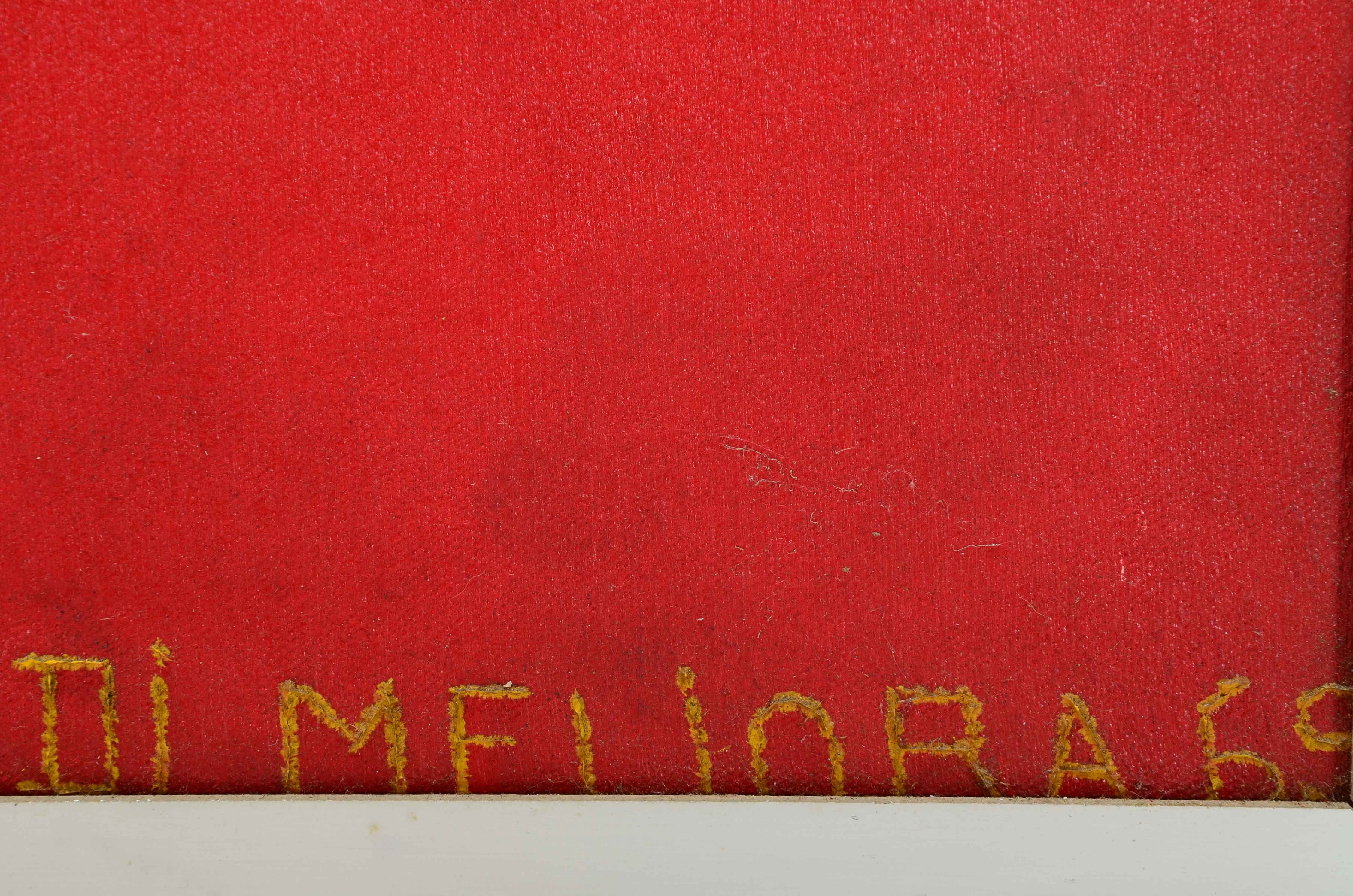 Henri Pierre Esteve Di Meliora Mixed Media Abstract Painting "Empty Face"