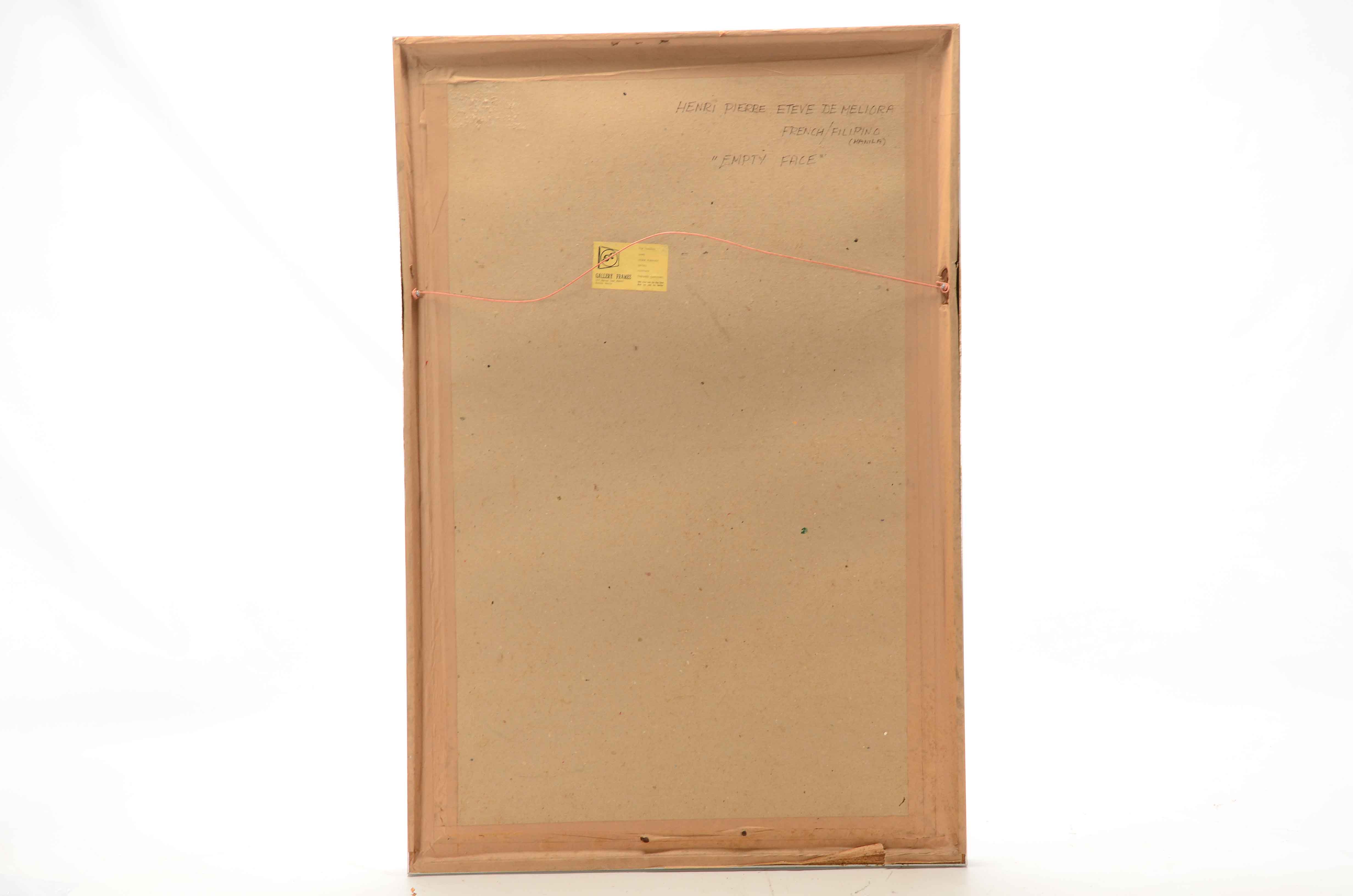 Henri Pierre Esteve Di Meliora Mixed Media Abstract Painting "Empty Face"