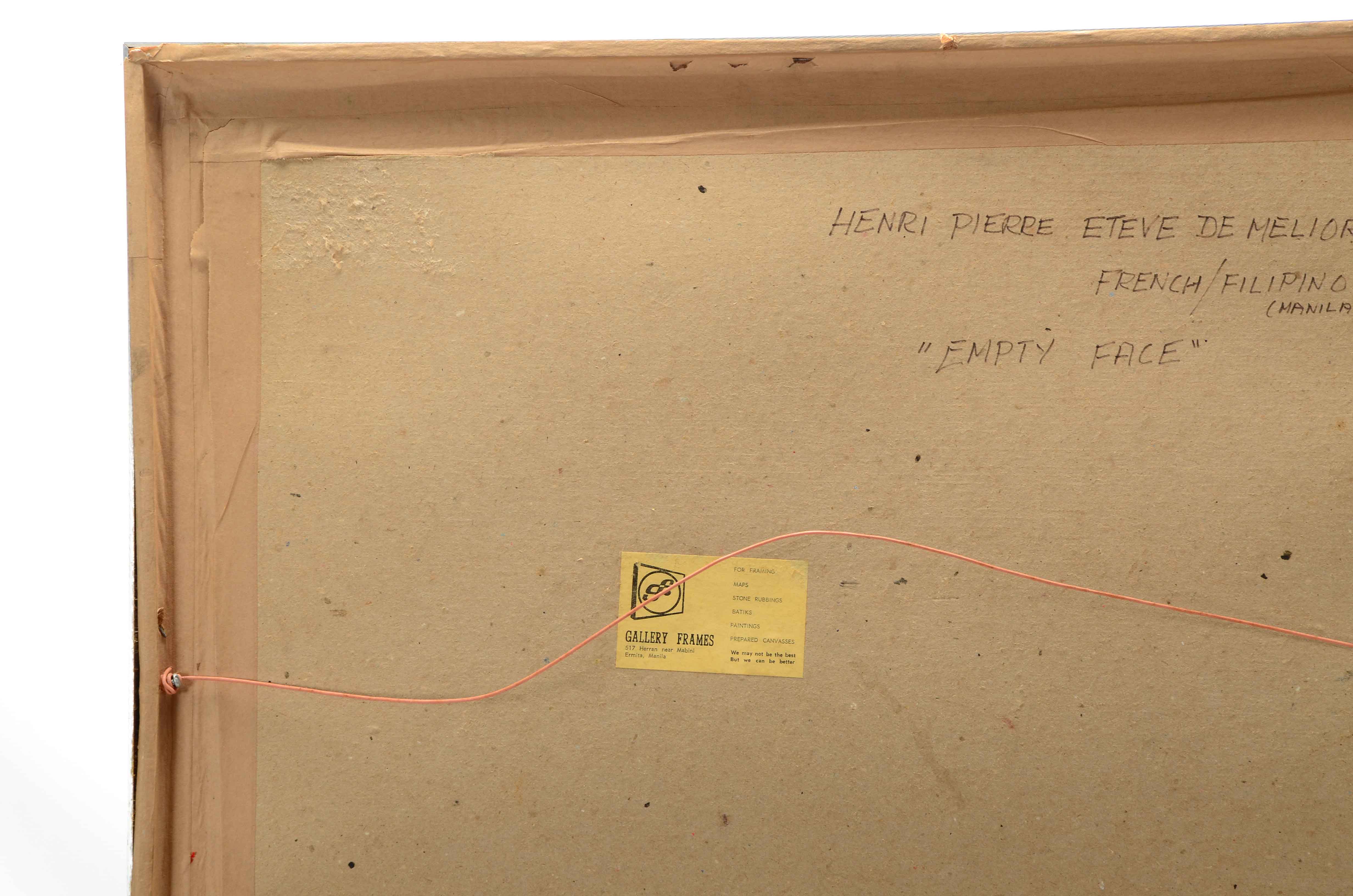 Henri Pierre Esteve Di Meliora Mixed Media Abstract Painting "Empty Face"