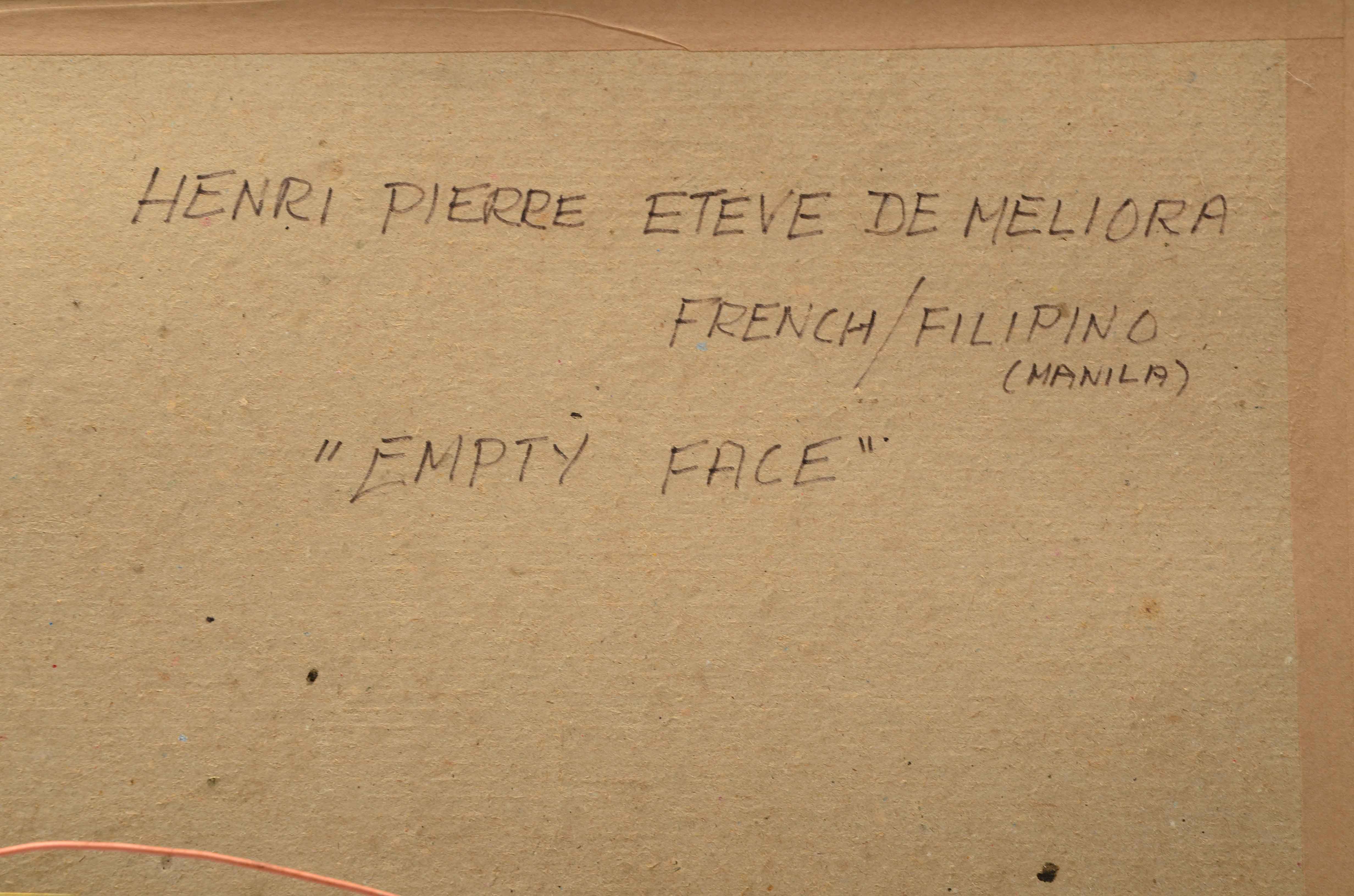 Henri Pierre Esteve Di Meliora Mixed Media Abstract Painting "Empty Face"