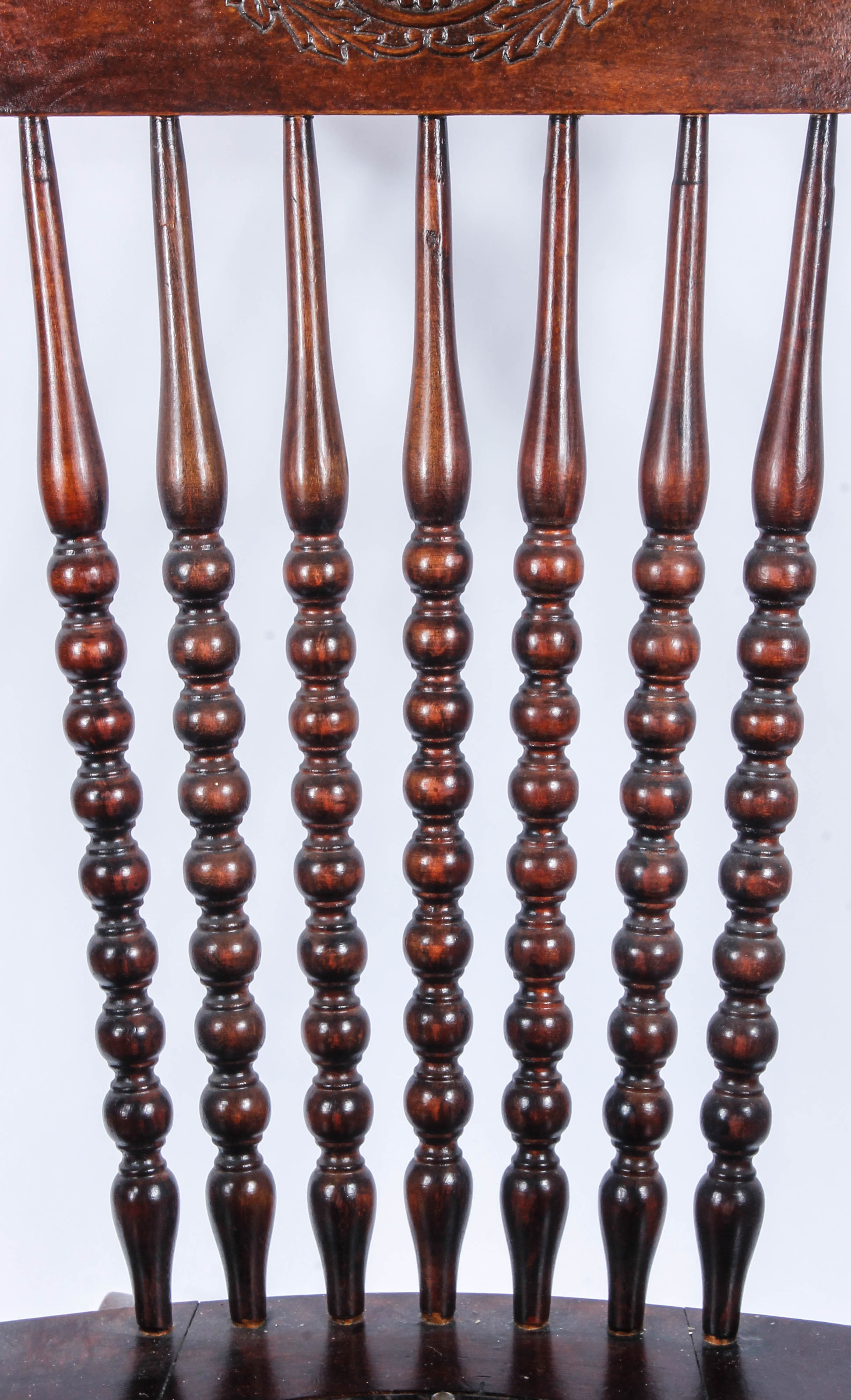 Antique Pressed Back Rocking Chair with Leather Seat