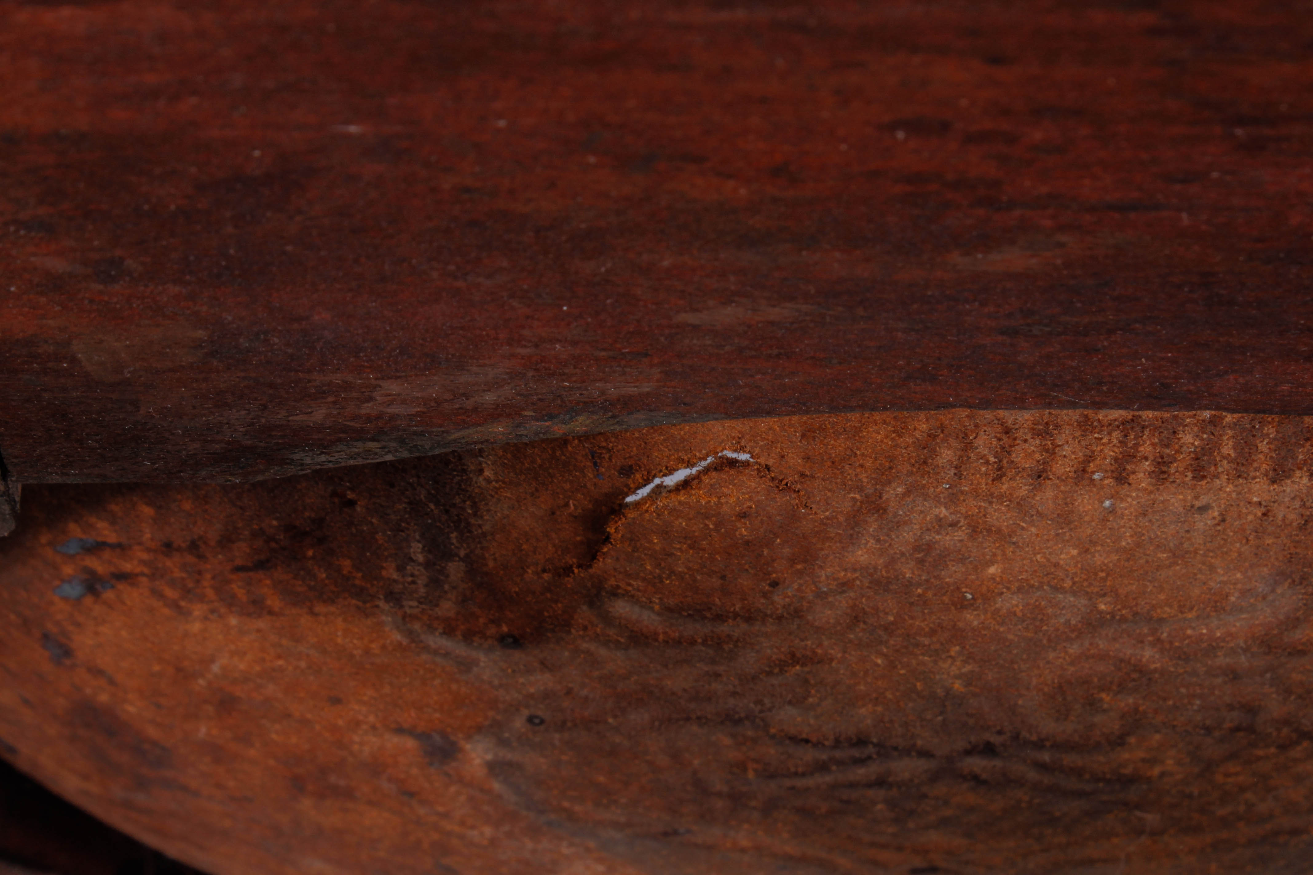 Antique Pressed Back Rocking Chair with Leather Seat