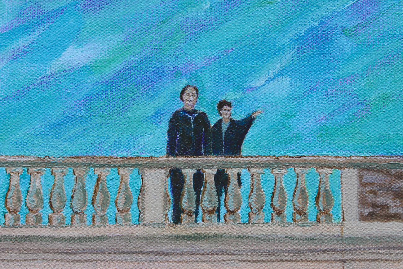 Kim Stegeman Acrylic Painting Titled "Ault Park Pavilion"