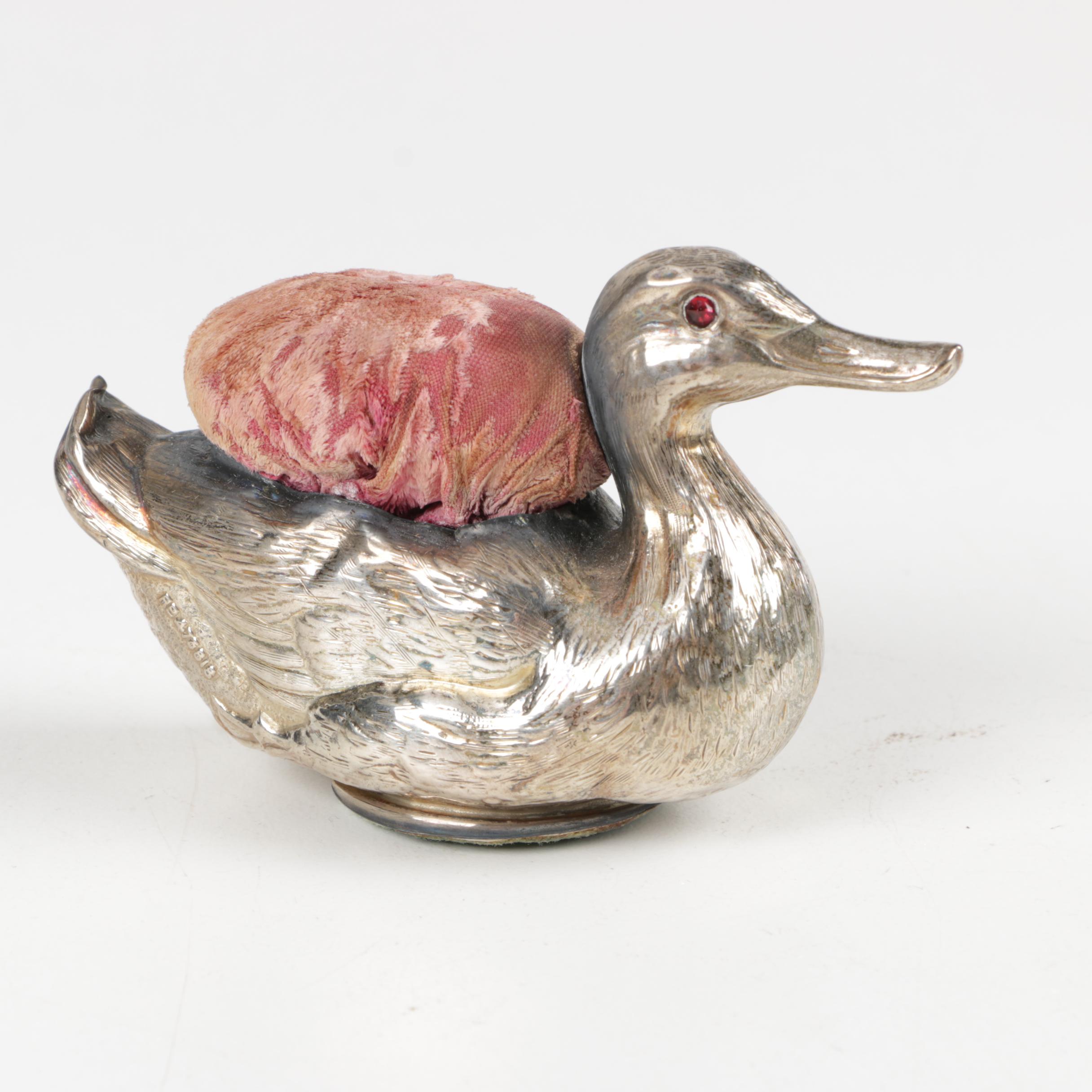 Vintage Metal Duck Pin Cushion