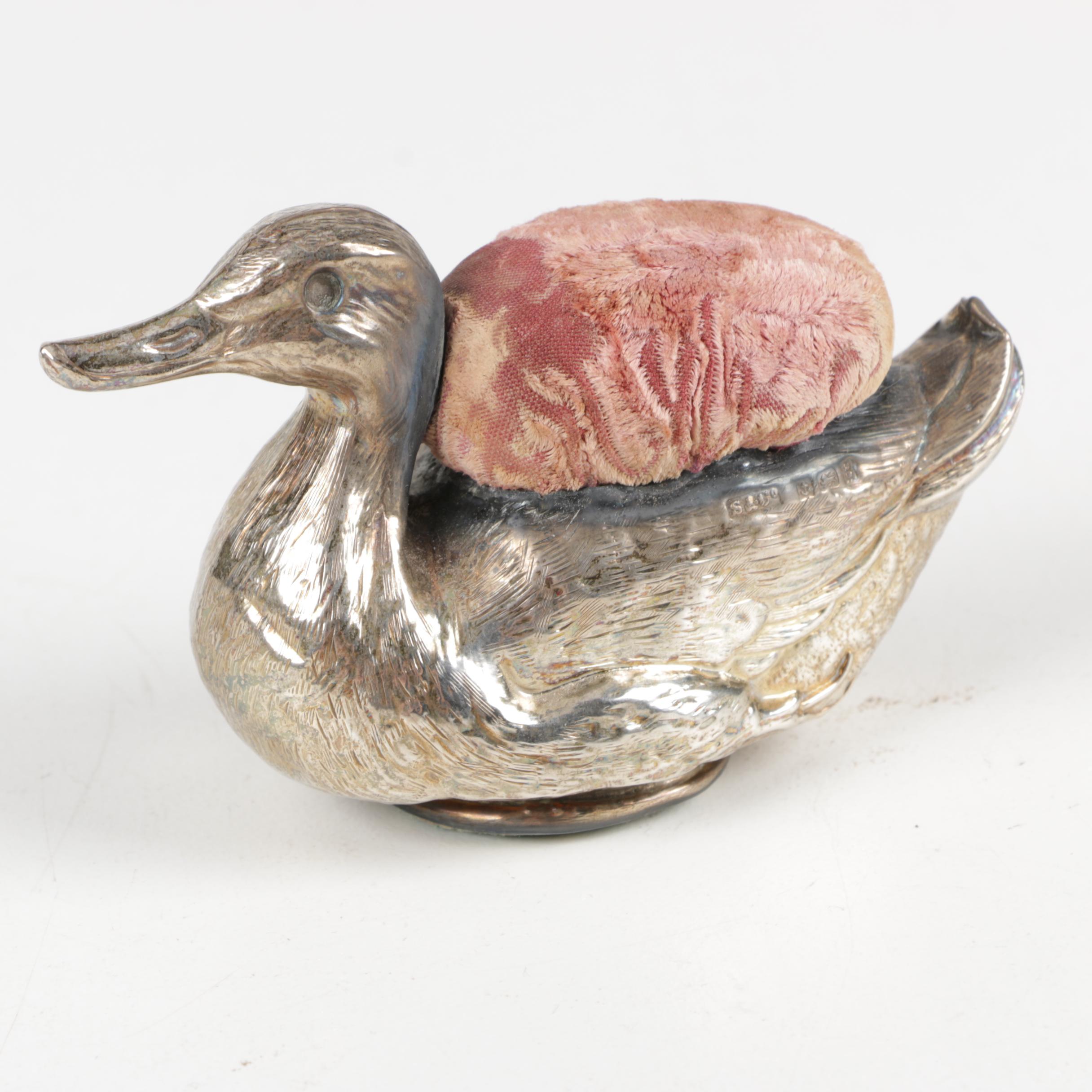 Vintage Metal Duck Pin Cushion