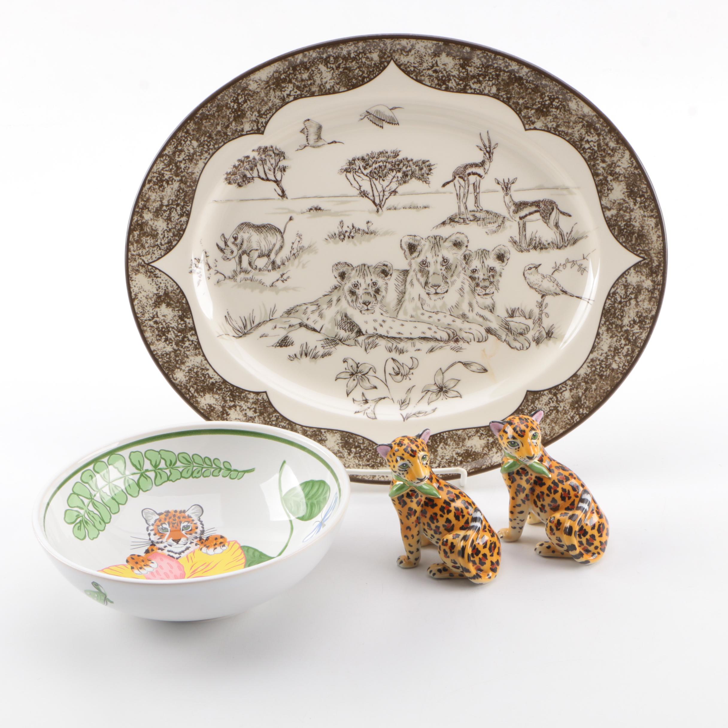 Collection of Lynn Chase Designs Cheetah Themed Decor