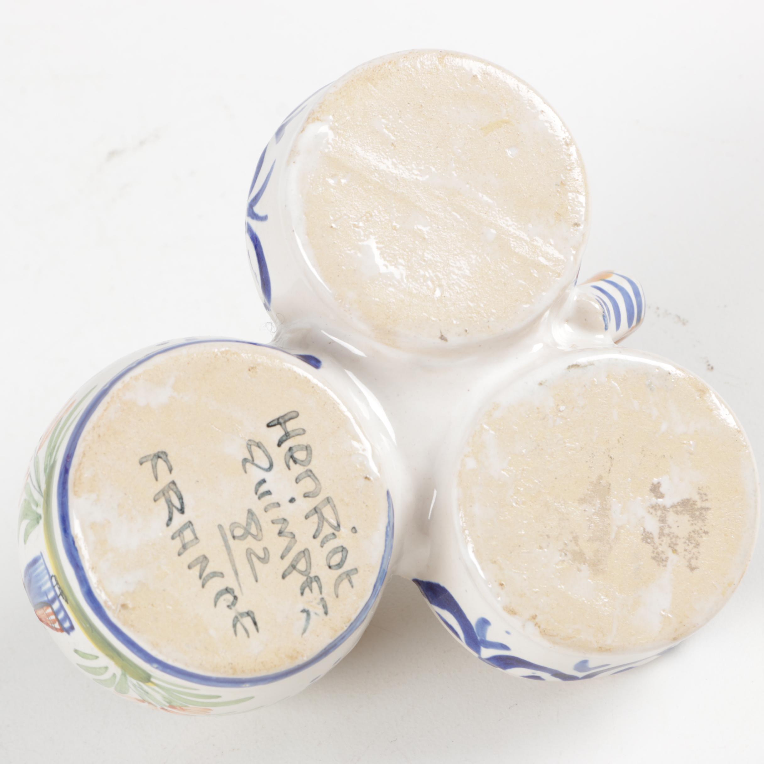 Pottery Collection Including Henriot Quimper