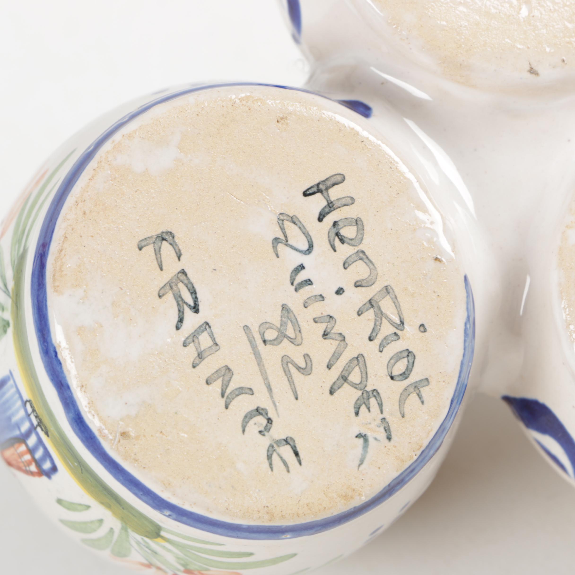 Pottery Collection Including Henriot Quimper