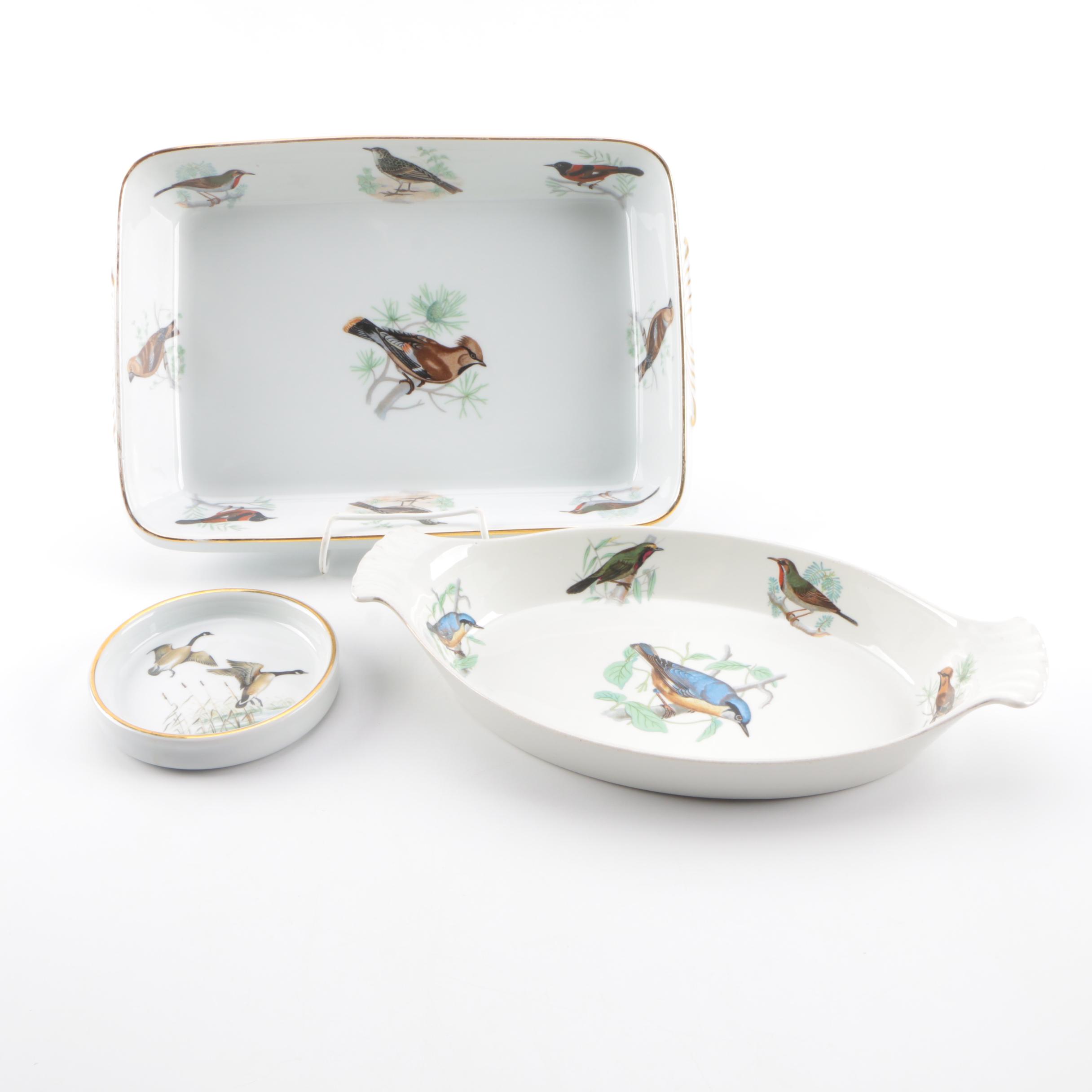 French Porcelain Serveware Featuring Louis Lourioux