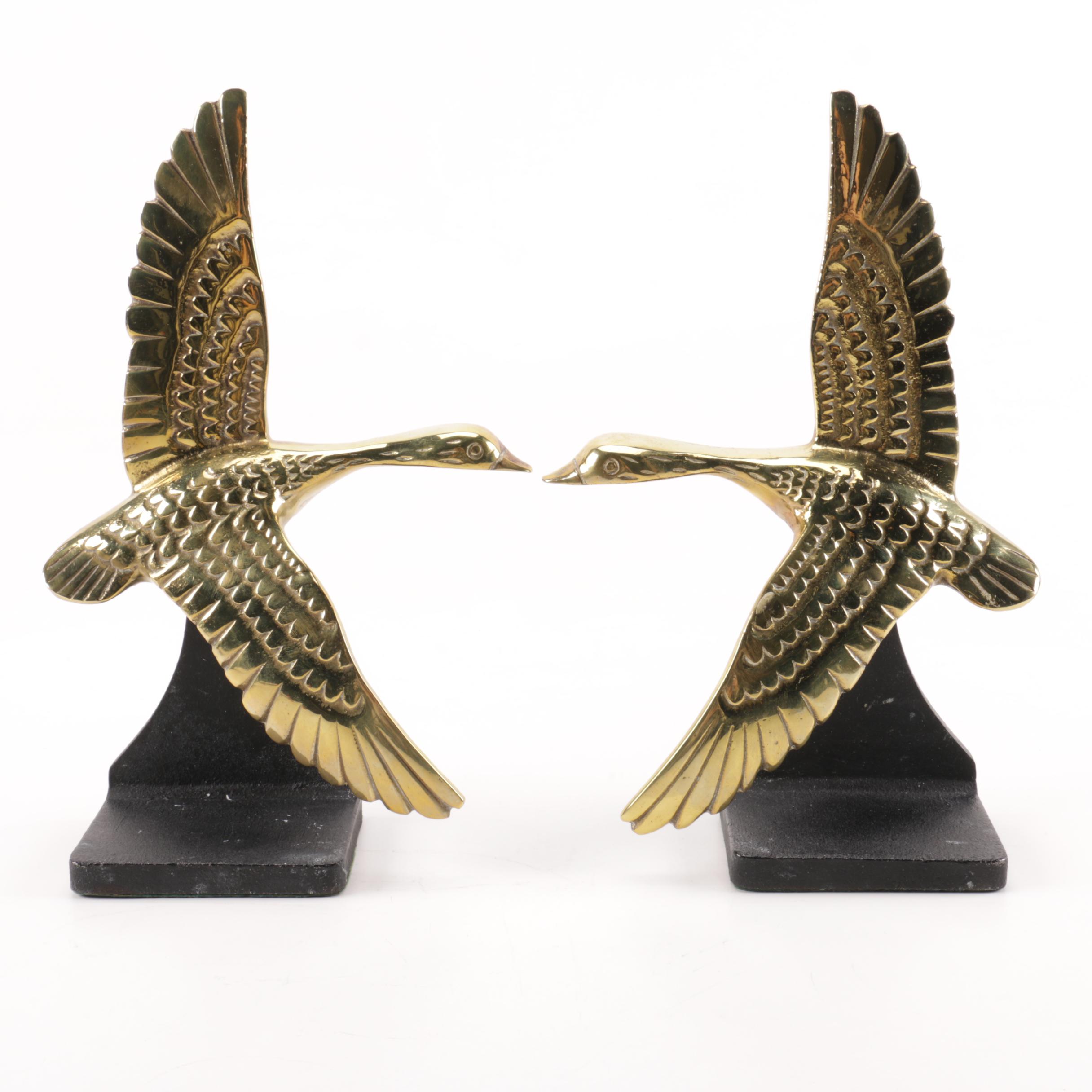Brass Duck Bookends