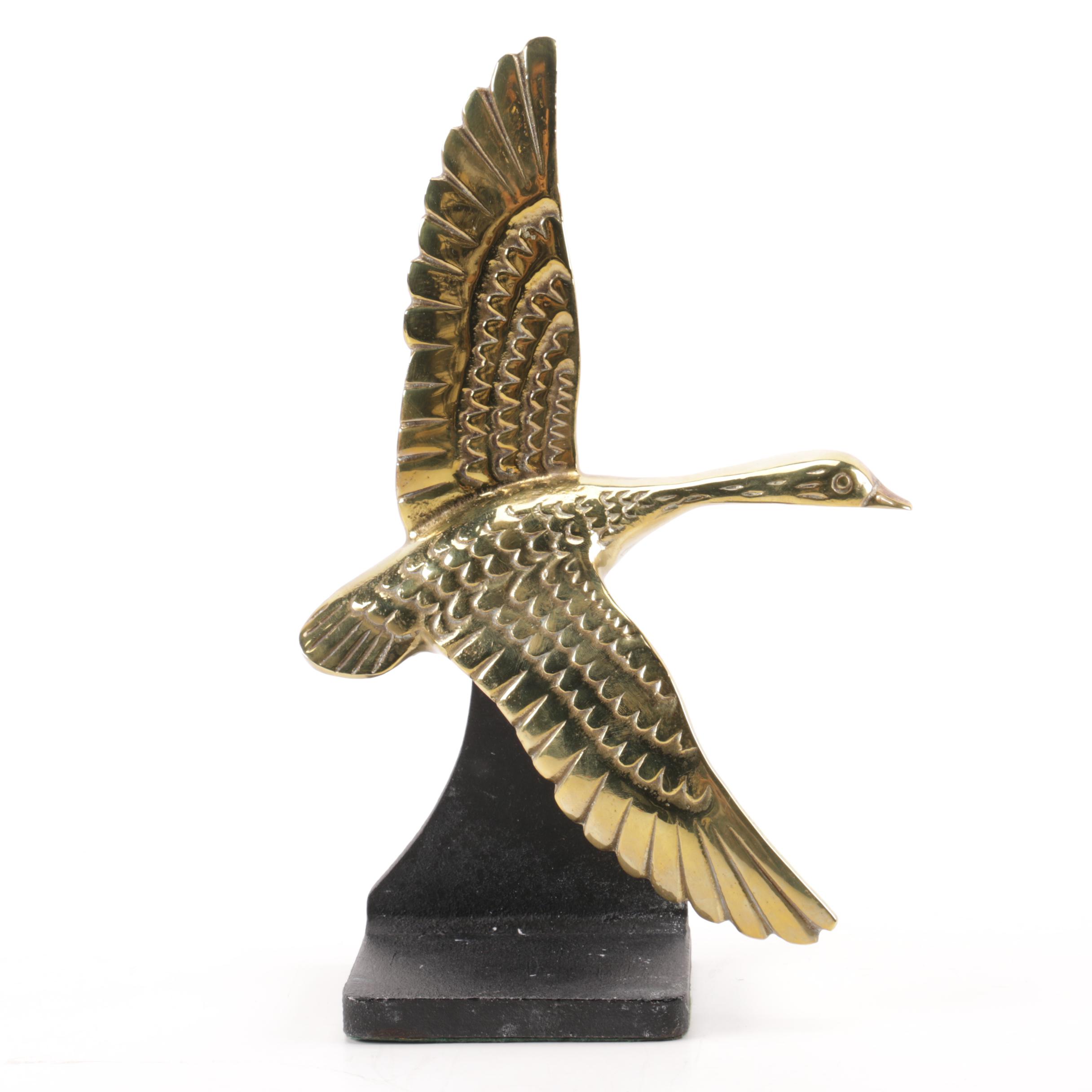 Brass Duck Bookends