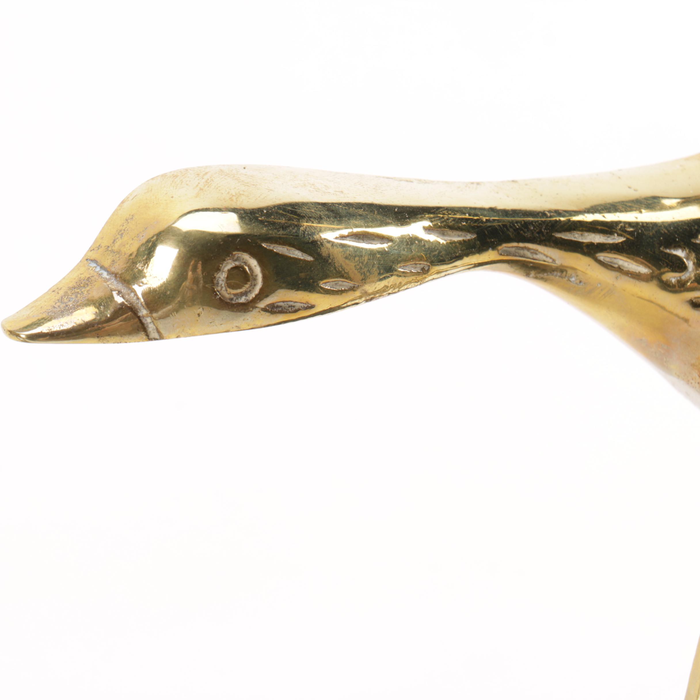 Brass Duck Bookends