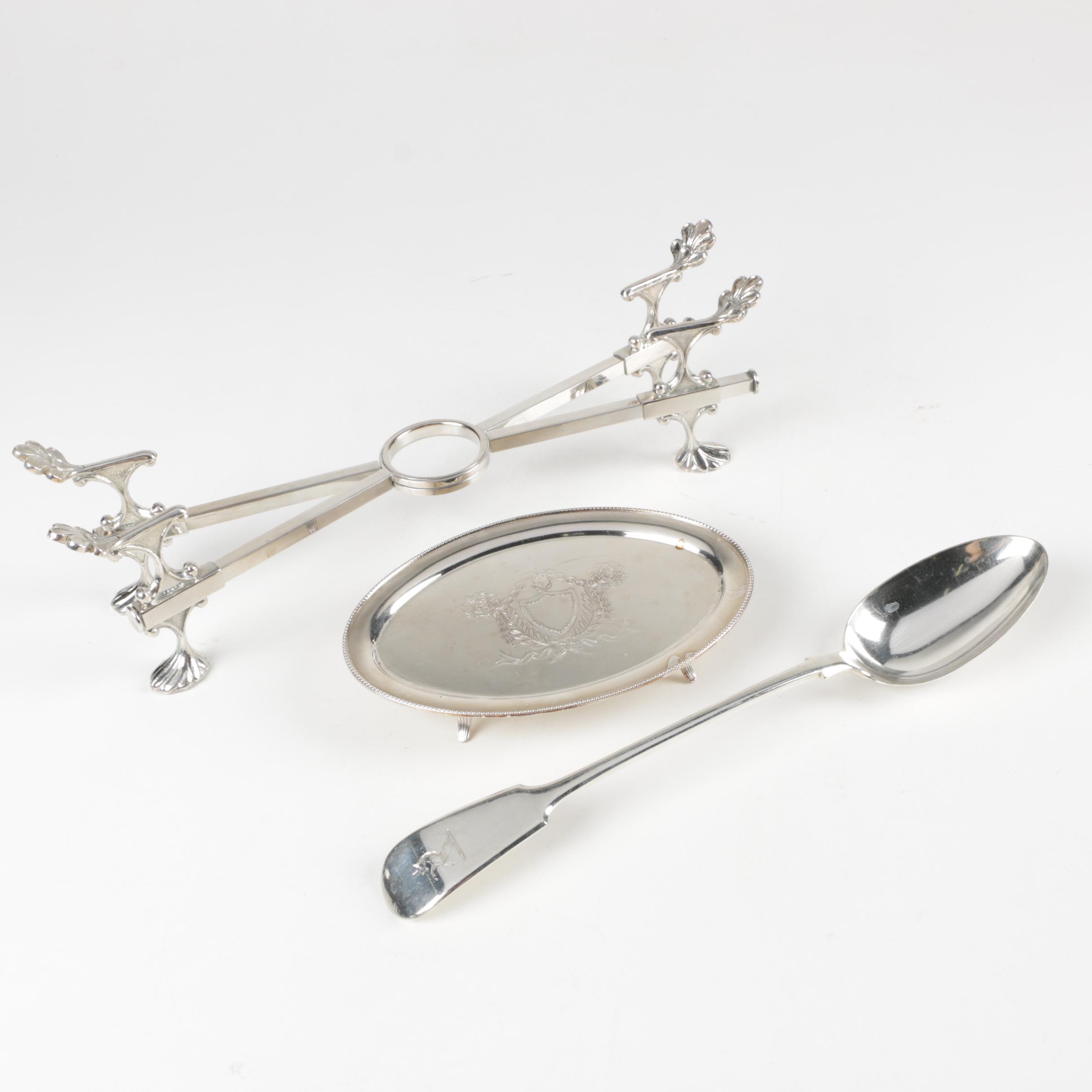 Ellis-Barker Silver Company Salver and Other Silver Plate Servingware