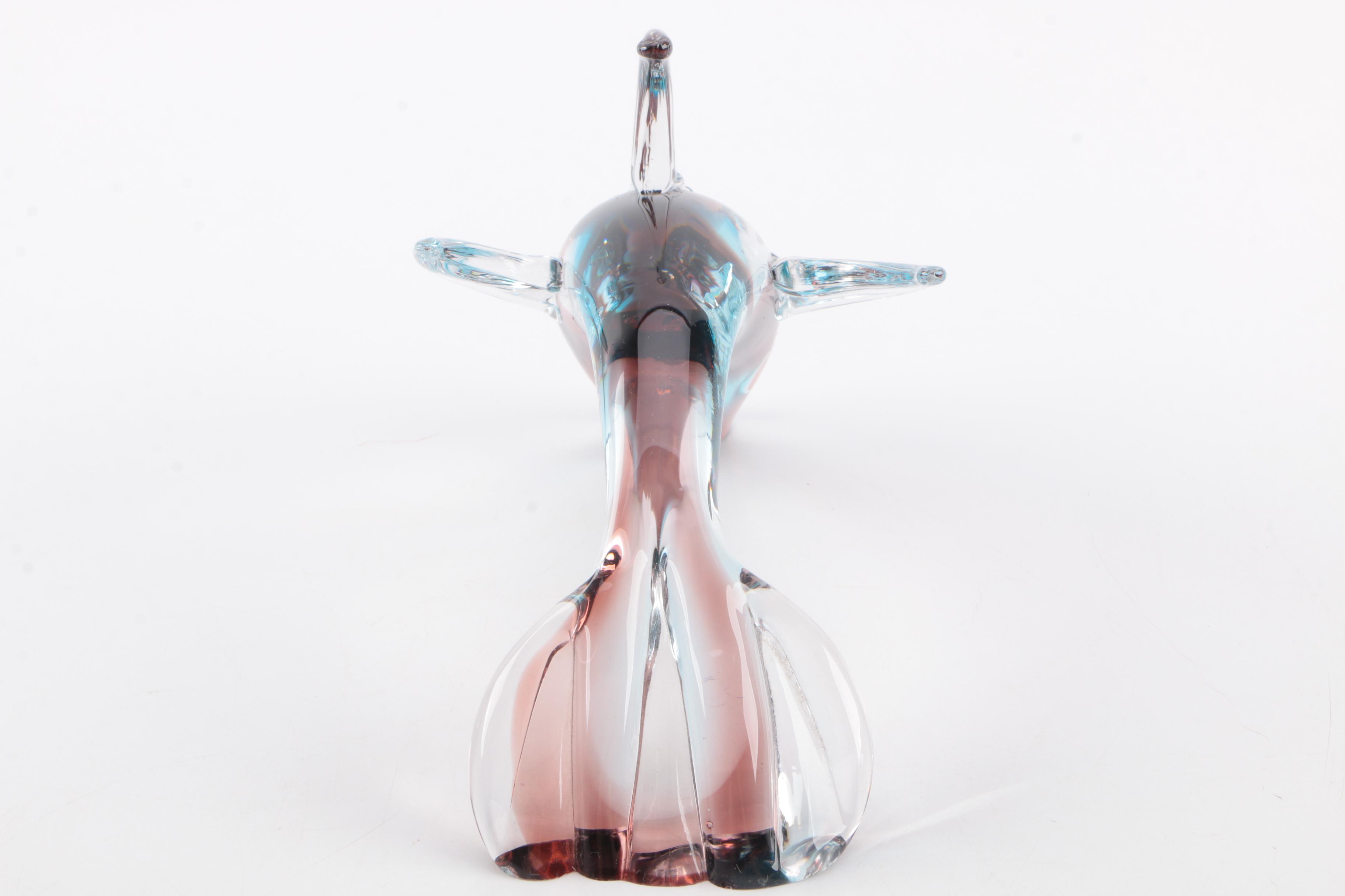 Pair Of Crystal fish and dolphin figurines