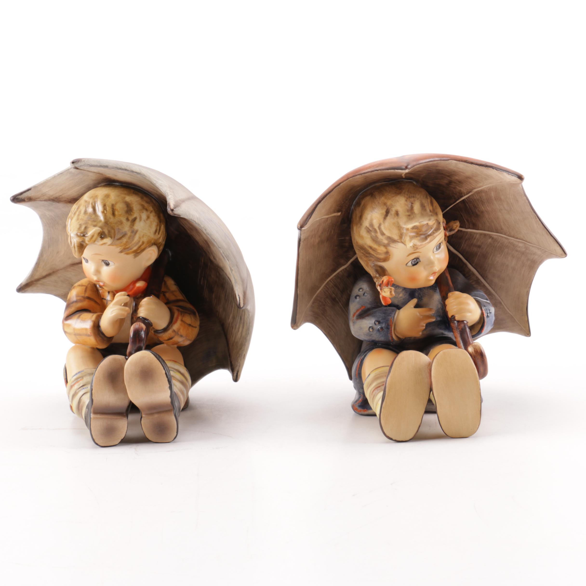M.I. Hummel "Umbrella Girl" and "Umbrella Boy" Figurines