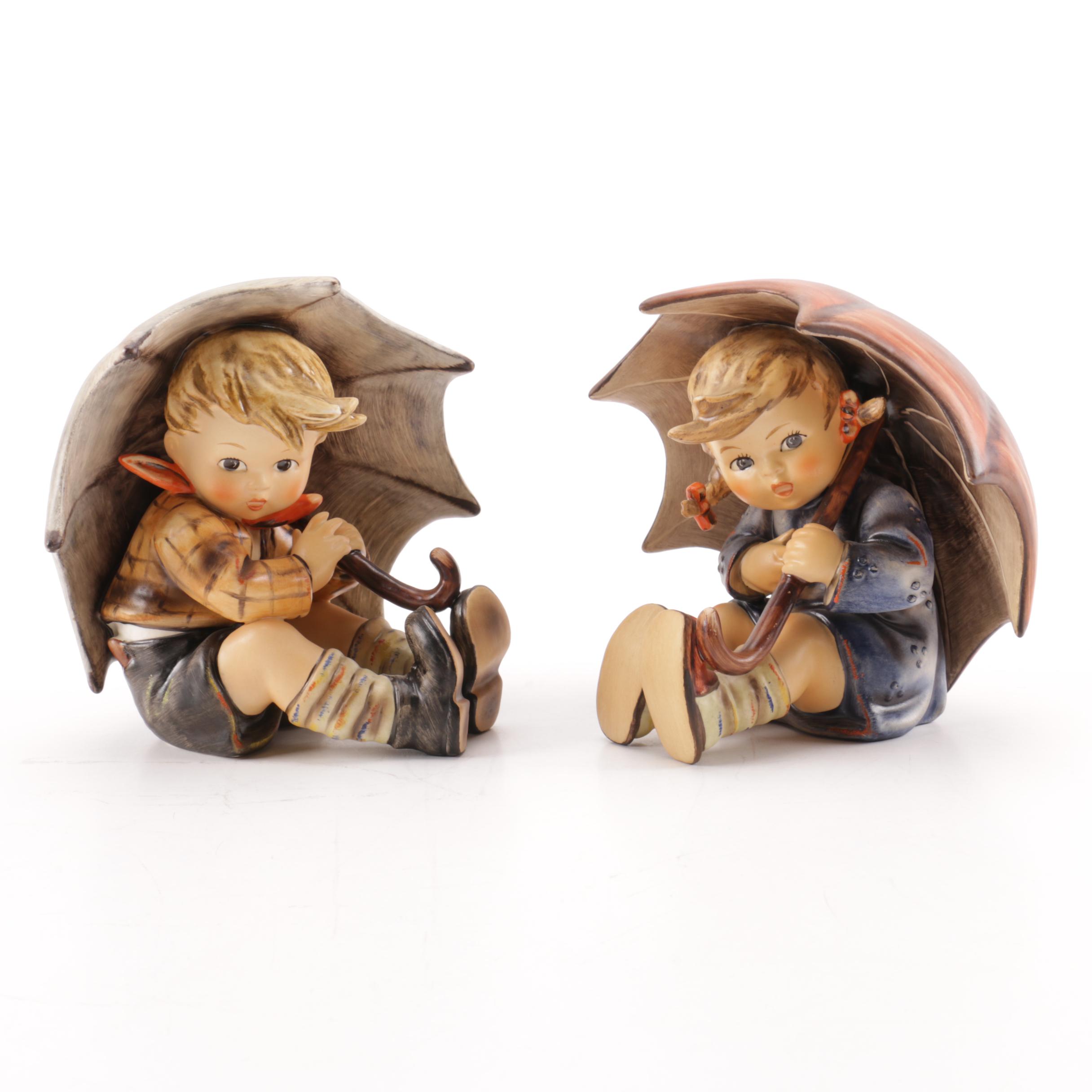M.I. Hummel "Umbrella Girl" and "Umbrella Boy" Figurines
